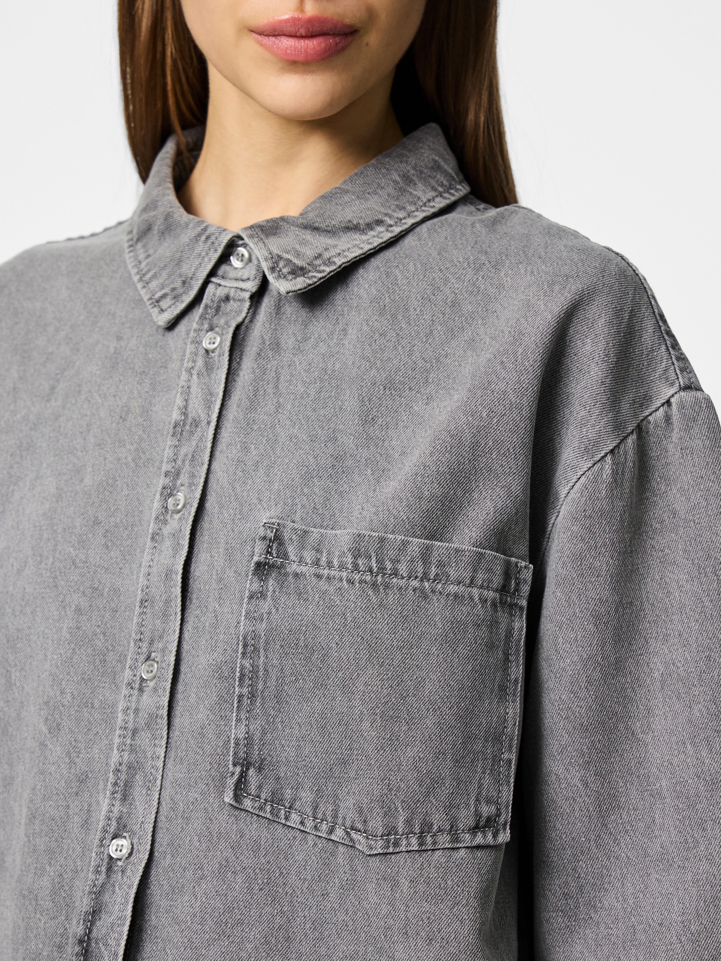 pieces Jeansbluse »PCMAISIE LS DENIM SHIRT NOOS BC«