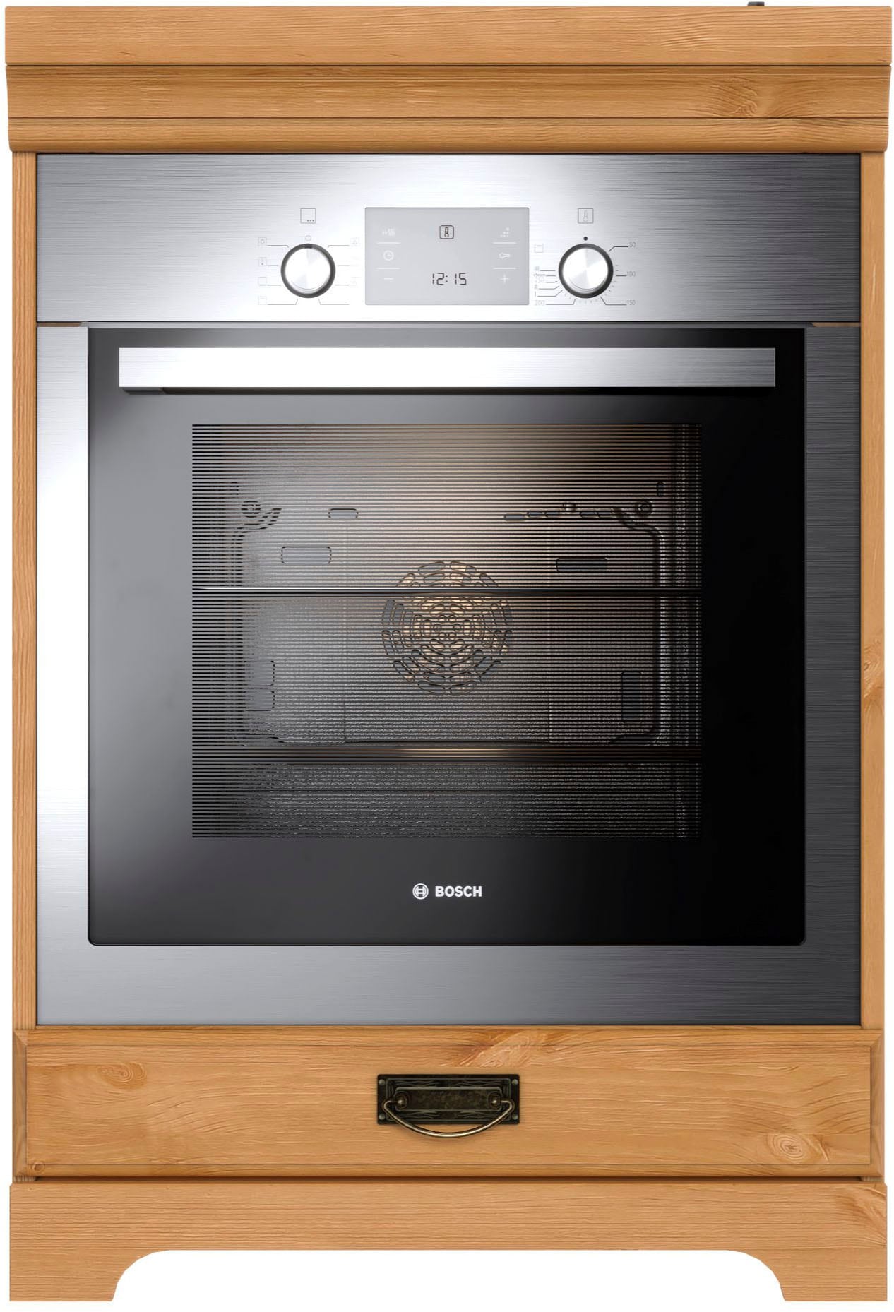 Home affaire Armoire encastrée pour cuisinière »Rügen« Breite 60 cm, Kiefer massiv, Nischenmass Herd B/T/H 56,7/54,2/60,5 cm