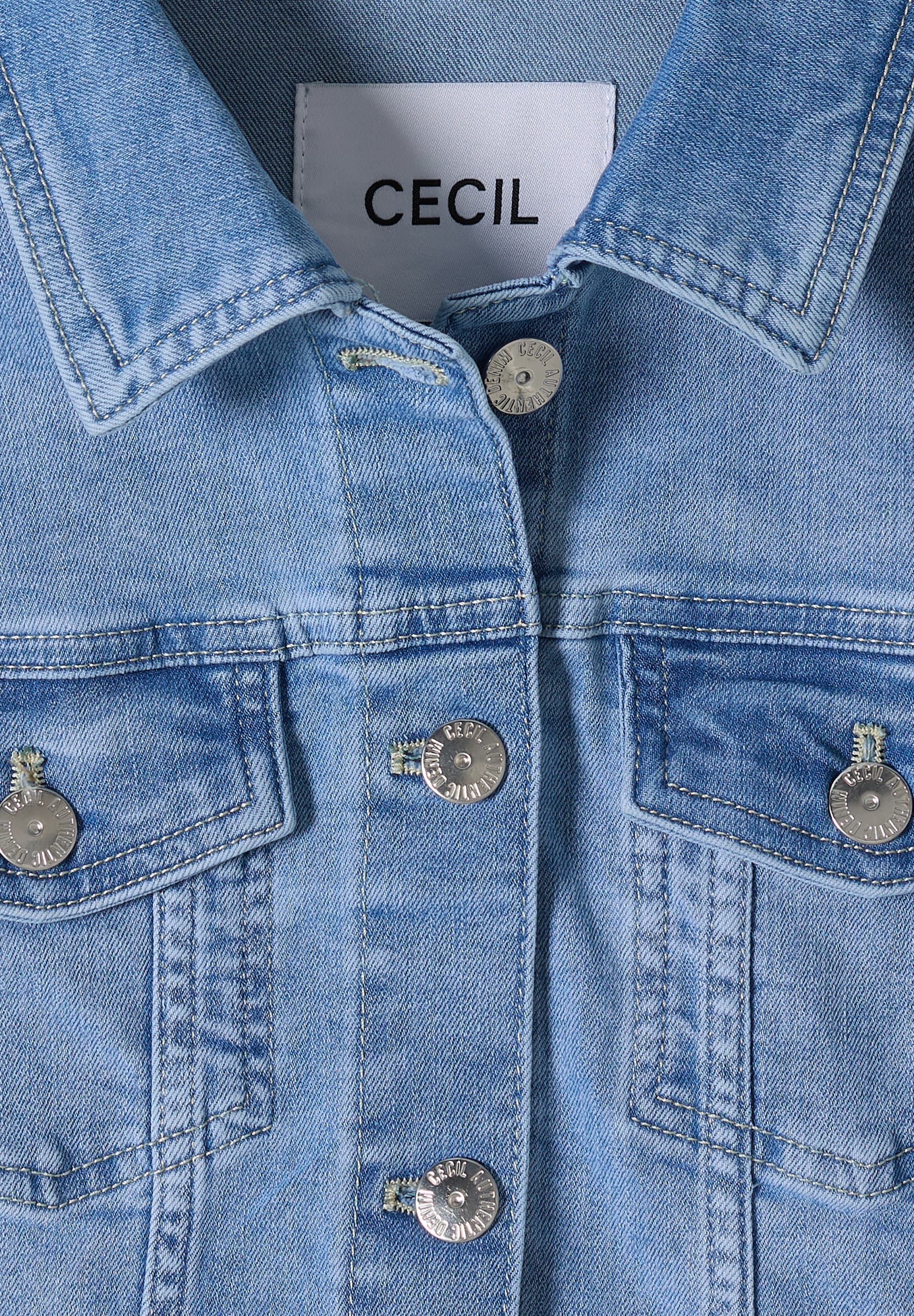 Cecil Veste en jean sans capuche avec poches poitrine et boutons