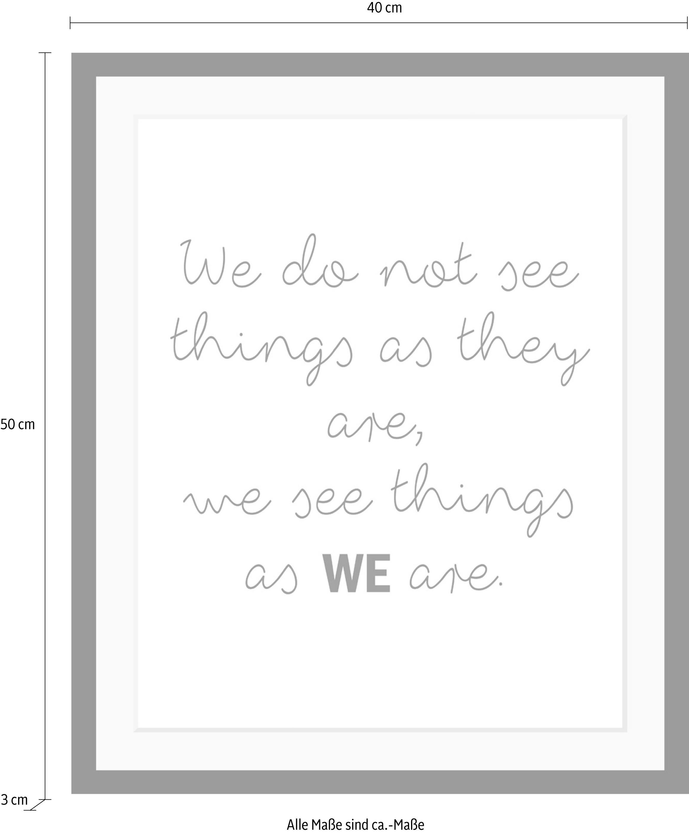 queence Bild »Weisheiten« Motivationsbilder | Schriftzug | Schwarz-Weiss HD Premium Poster-Druck inkl. Holzrahmen