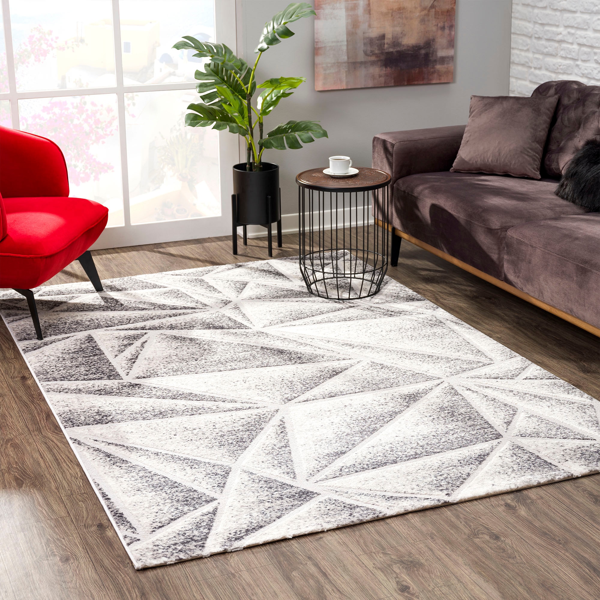 Sanat Teppich »Evra 7004« rechteckig 22 mm Höhe Wohnzimmer, Kurzflor, modern, Läufer