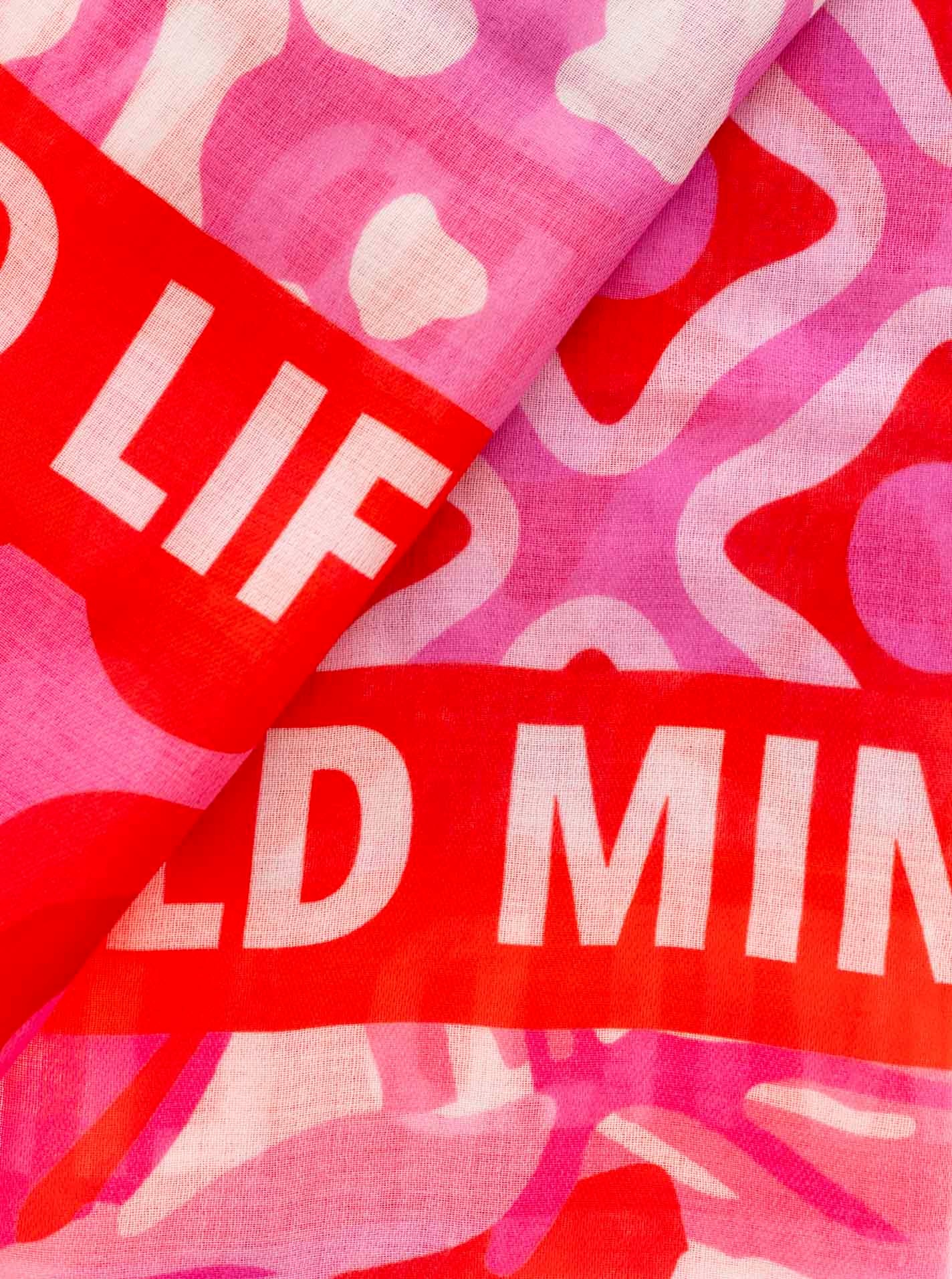 Zwillingsherz Schal »"Heartbeat"« mit Schriftzug, Herzmotiv, transparent