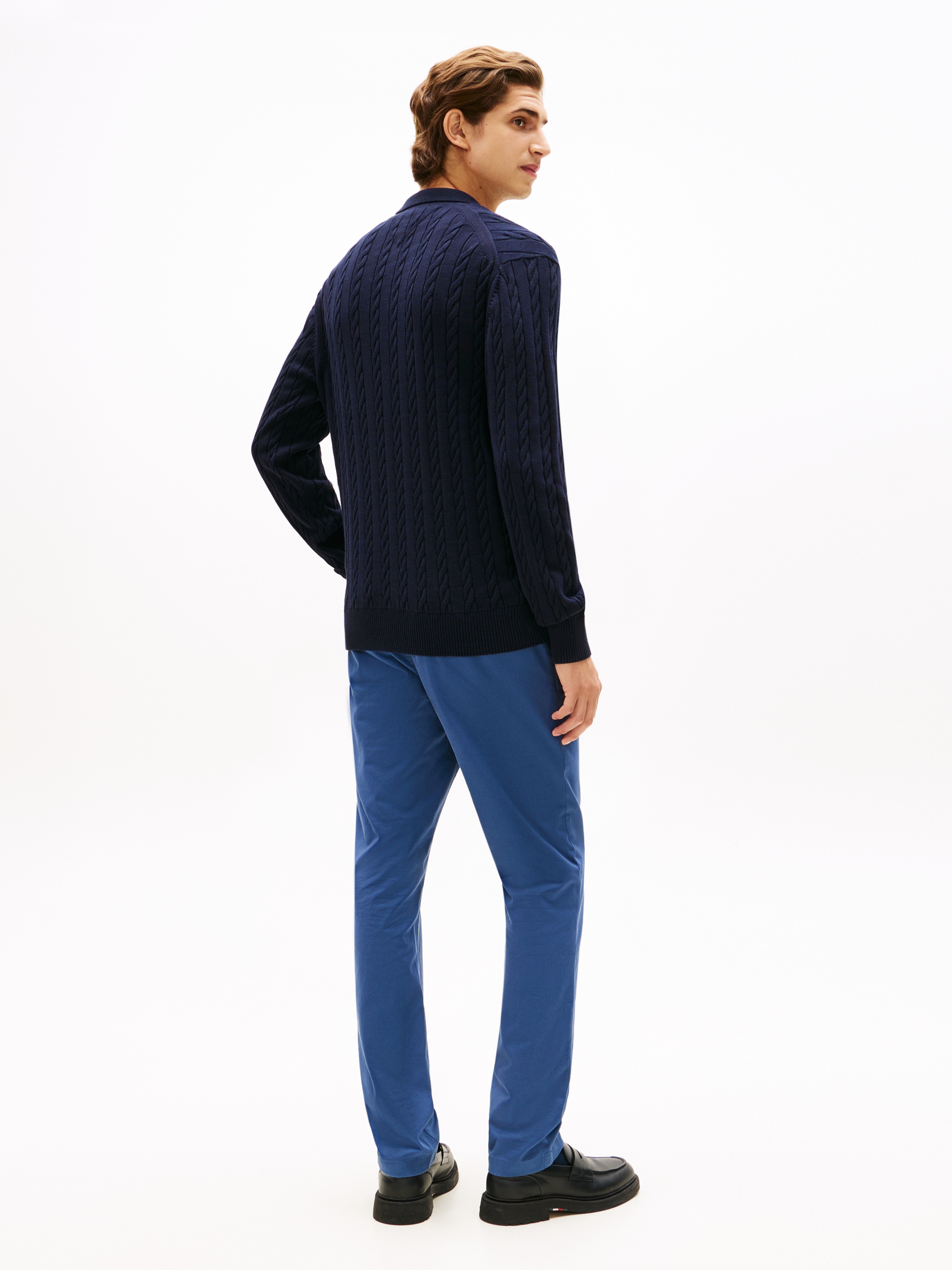 Tommy Hilfiger Pull à col polo »CLASSIC COTTON CABLE« mit Zopfmuster, regular fit