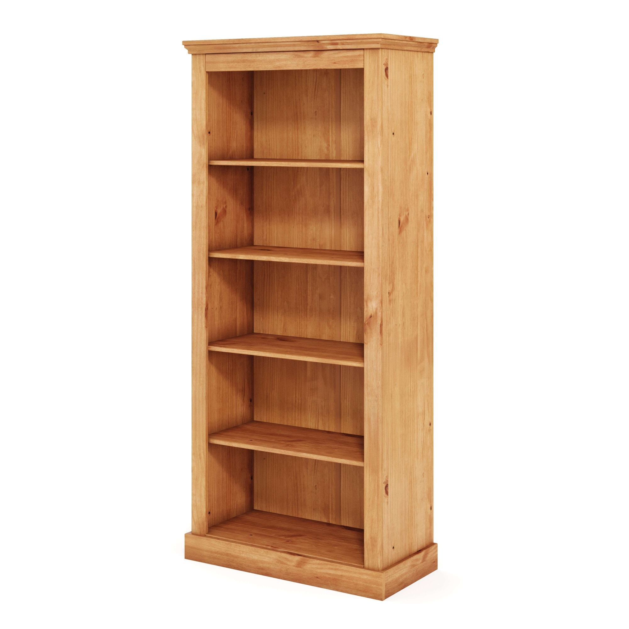 GOODproduct Étagère à livres »Selma, Standregal, Stauraumregal, aus massivem Kiefernholz. FSC®« mit 1 festen und 3 verstellbaren Einlegeböden, Breite 80cm, Höhe 180cm