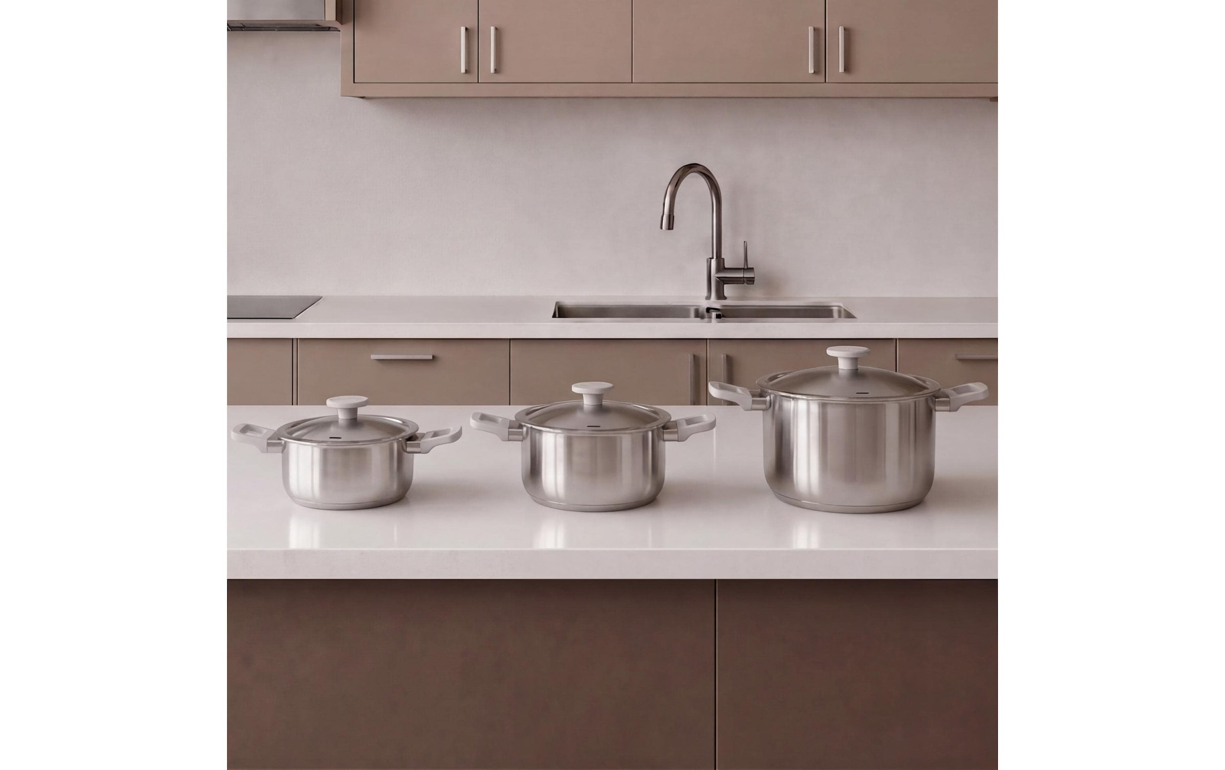 BergHOFF Set de casseroles »LEO Bolt Oyster 6-tlg. 24 cm«