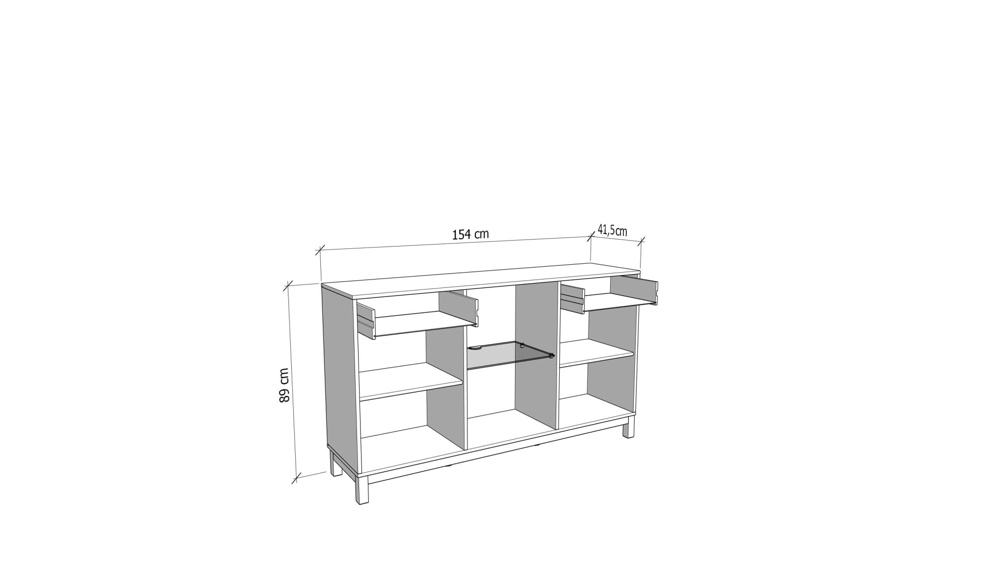 Home affaire Sideboard »Essex, Kommode, Kombikommode, Anrichte, Schrank« Modernes Sideboard: Kaschmir-Dekor, 3 Türen & 2 Schubladen