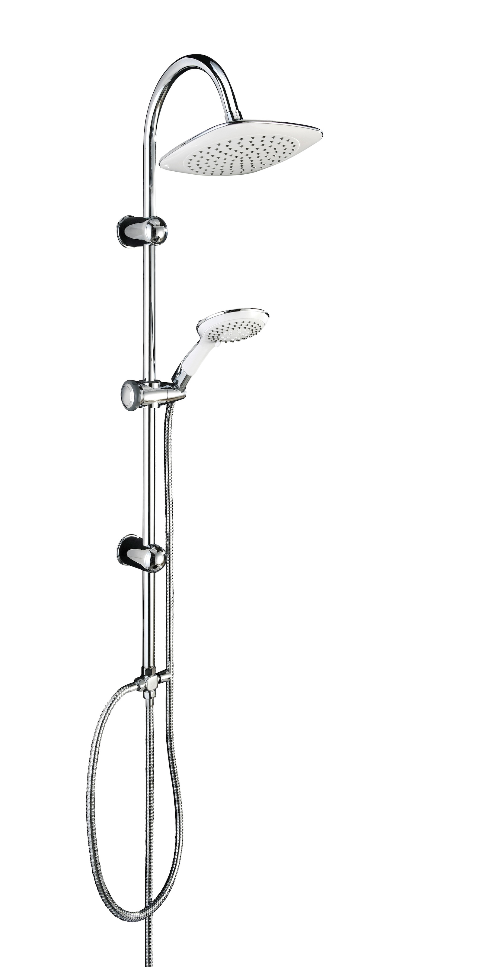 Schütte Brausegarnitur »Teneriffa« Set,  Überkopfbrausset Duschsystem Duschsäule Brauseset Regendusche, Chrom