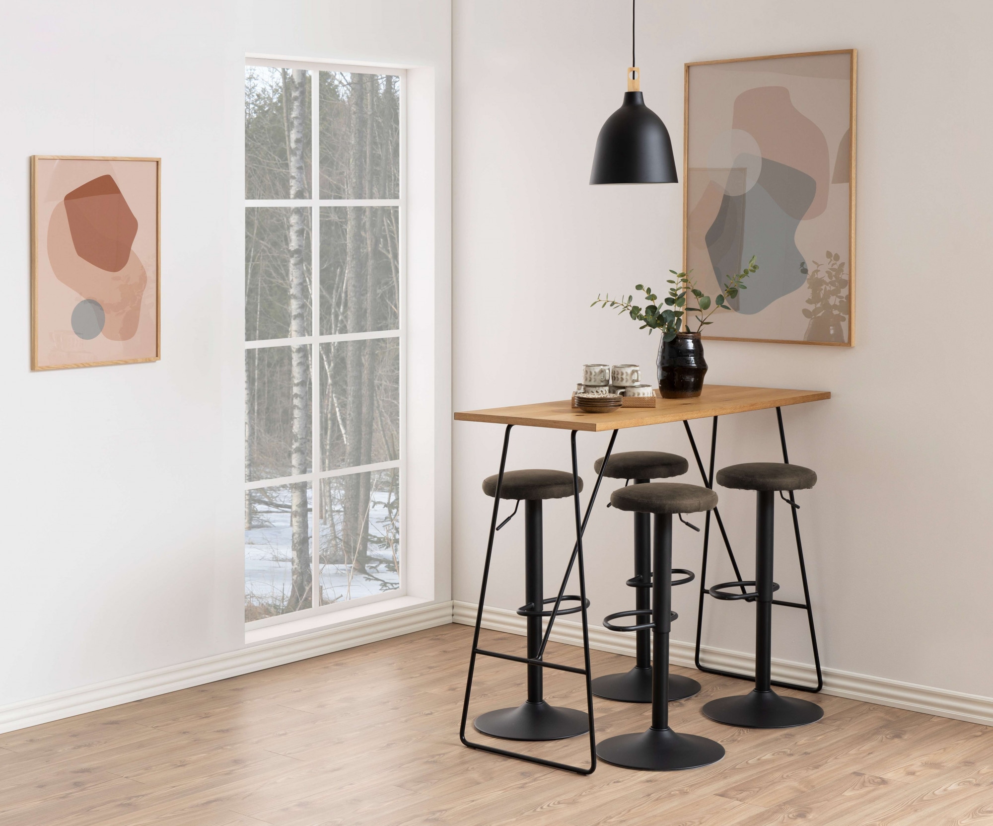 ACTONA GROUP Tabouret de bar »Finch« tabouret de bar, (set, 2 pcs), réglable en hauteur, repose-pieds, structure trompette