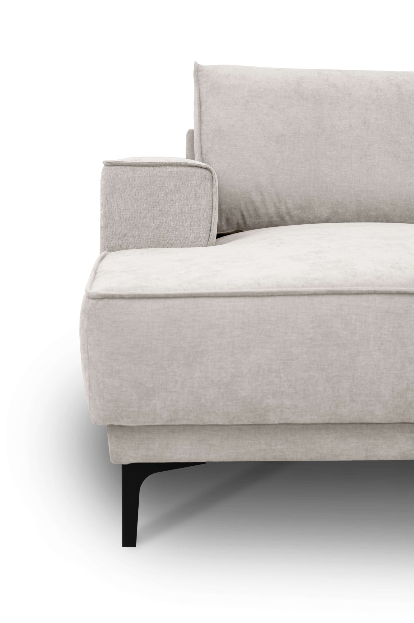 GOODproduct Paysage de salon »OLAND Struktur fein U-Form, XXL, B: 345 cm, Skandi-Design« Forme en U, 345 cm, suspension à ressorts ondulés, design scandinave, pieds en métal