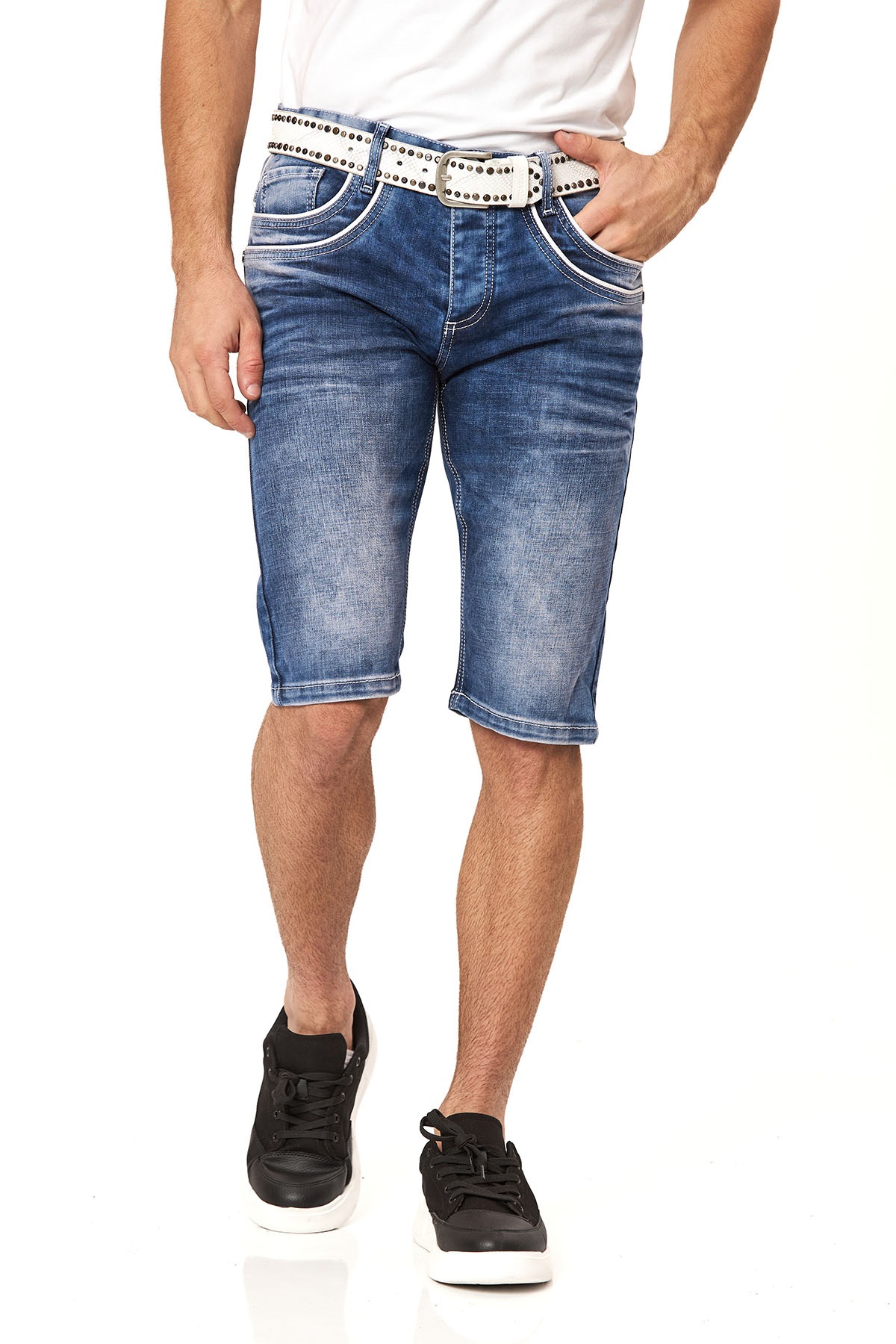 Cipo & Baxx Bermuda en jean Baumwolle, regular fit