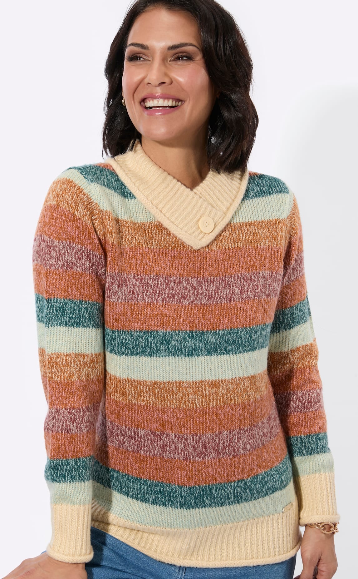 Casual Looks Pull col V »Stehkragen-Pullover«