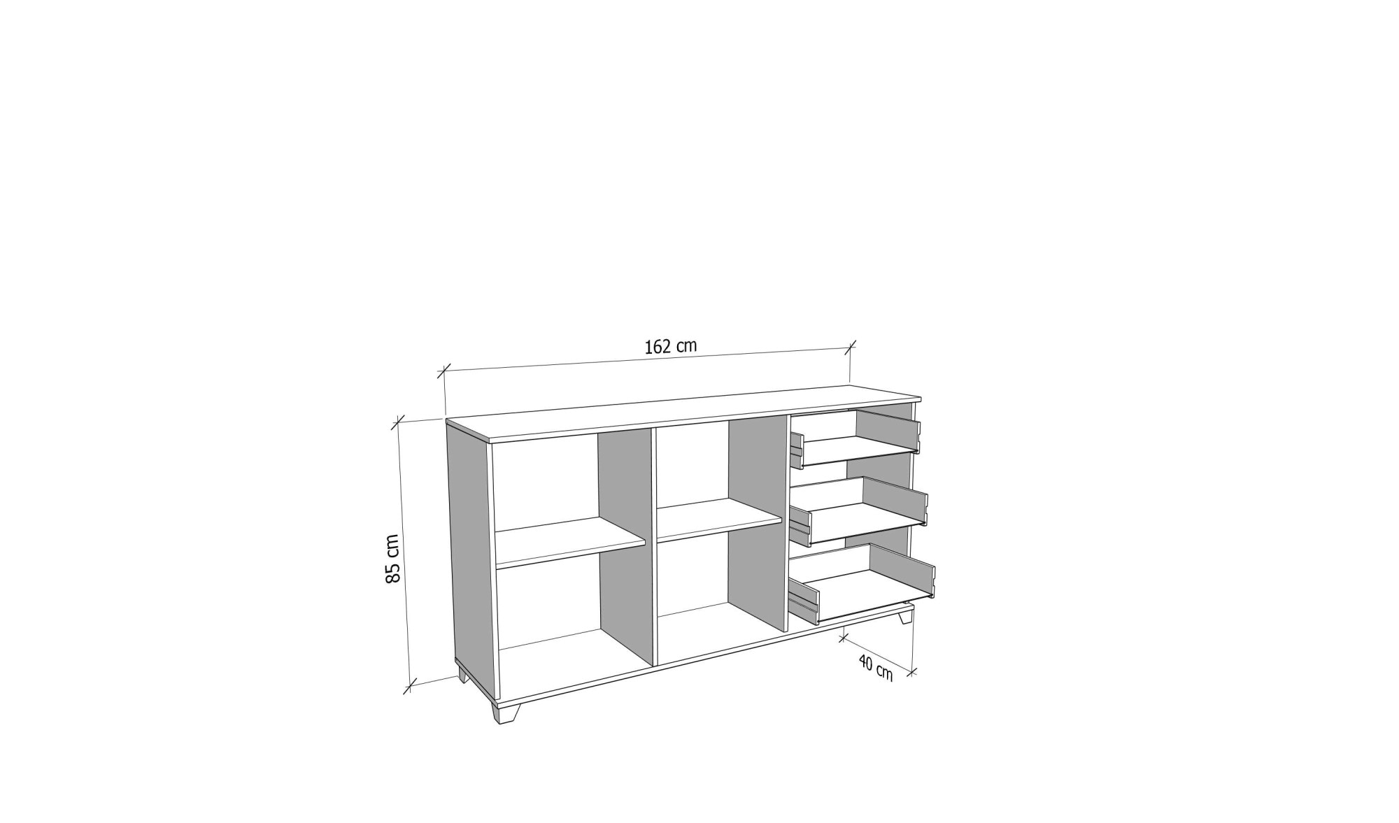 INOSIGN Commode »Burgundy Sideboard, Schubladenschrank, mit viel Stauraum« Hochglanzfronten und eine Innenausstattung in Flagstaff Eiche