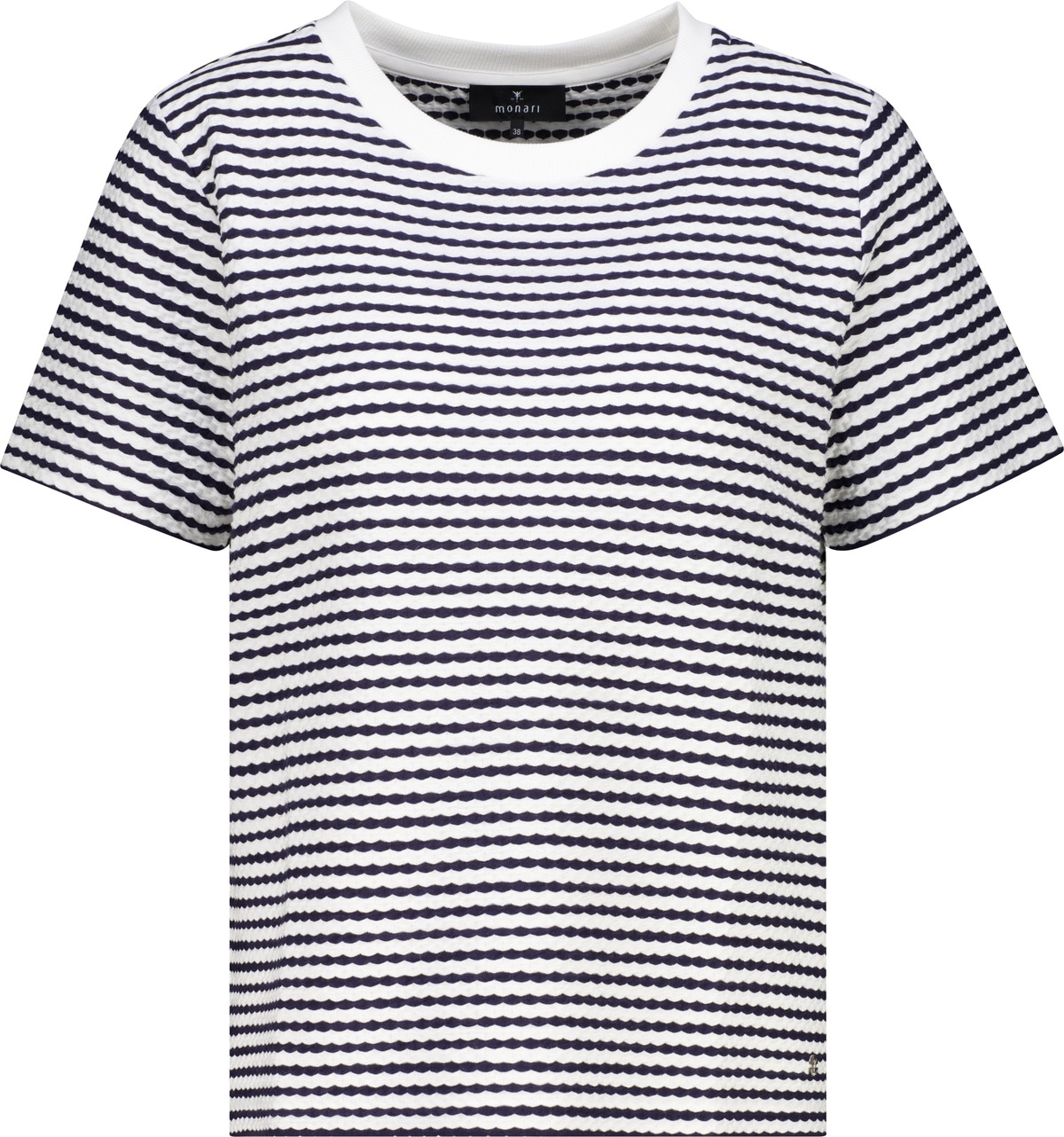 Monari Rundhalsshirt »Shirt Struktur« mit Streifen