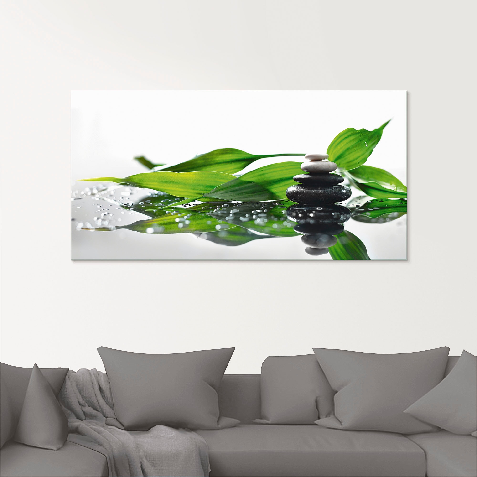 Artland Tableau en verre »Spa mit Steinen und Bambus« Zen 1 cuis tlg. disponible en différentes tailles