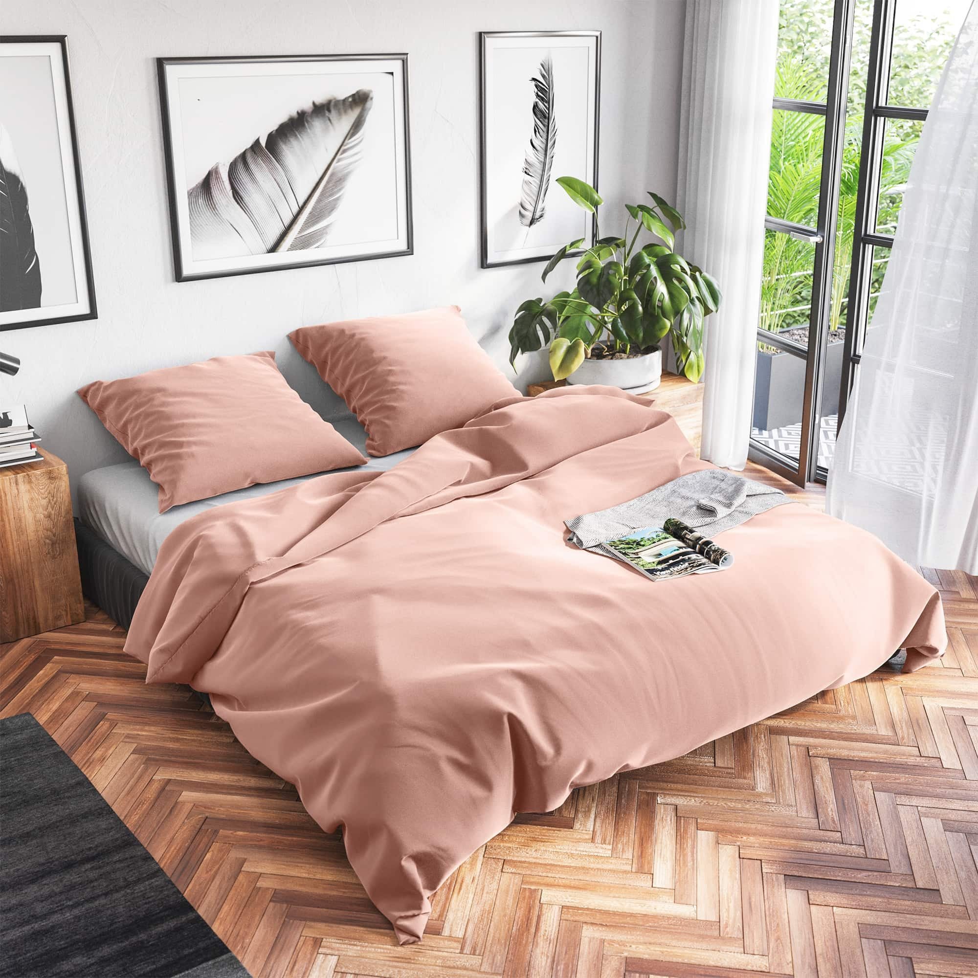 Wolkenfeld Bettwäsche »Renforcé Bettwäsche Baumwolle - Natürlich weiches Schlafgefühl« 2 Stk. 135x200 cm, 155x220 & Übergrössen I inkl. Kissenbezüge 80x80 I uni