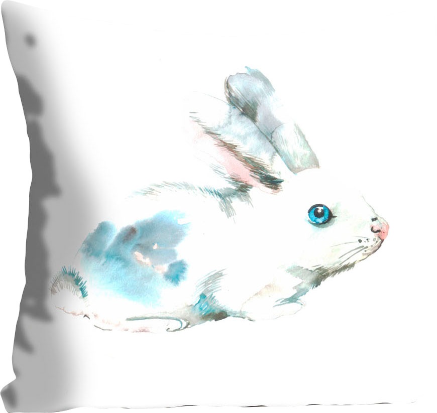 queence Coussin décoratif »Ezzo« mit einem blauen Hasen