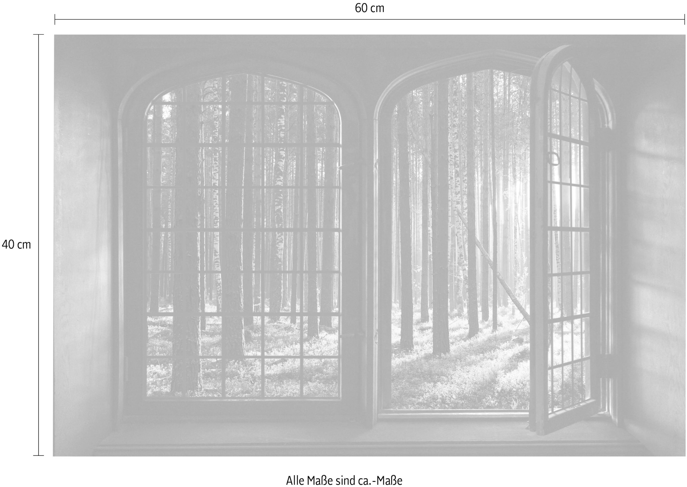 queence Wandsticker »Wald« Wandsticker, Wandbild, selbstklebend, 3D, Fenster