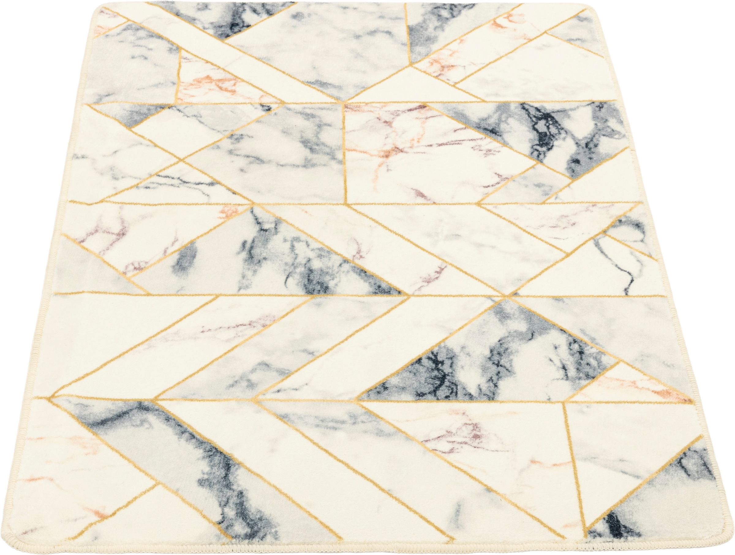 Gino Falcone Tapis de bain »Aquata GF-155, Badvorleger, Badezimmer Teppich« Höhe 5 mm Badteppich, bedruckt, Marmor Design, rechteckig