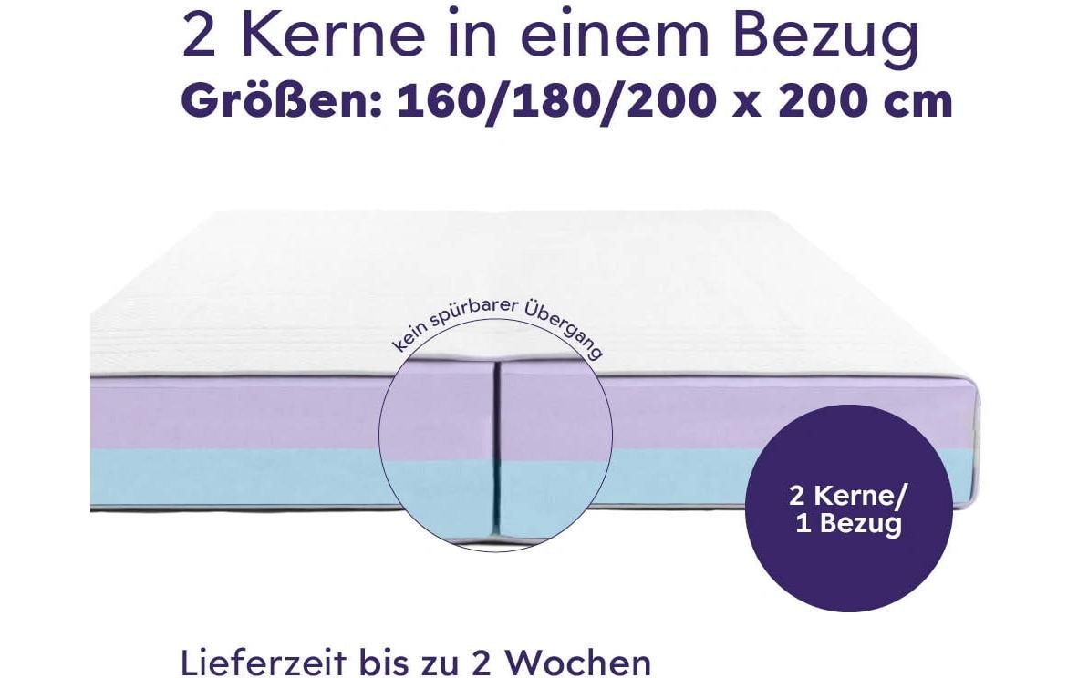Träumeland Matelas en mousse froide »Mondsee, Naturfaser, 80 x 200 cm« 20 cm hoch 1 cuis tlg. Flexible Erwachsenenmatratze mit 7-Zonen