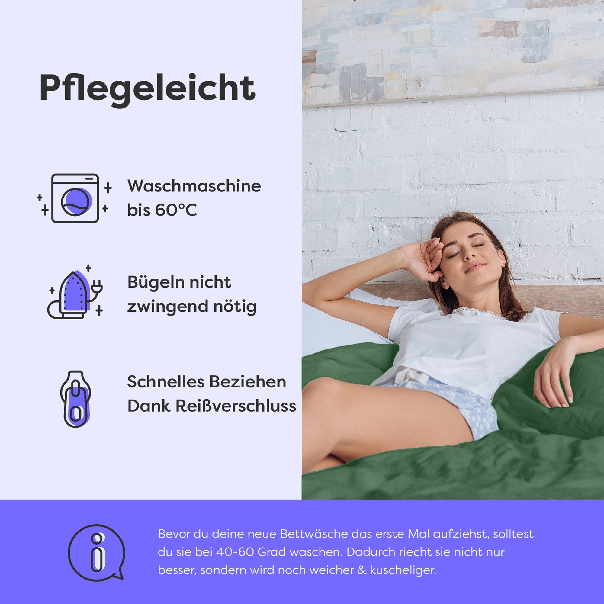 Wolkenfeld Bettwäsche »Allergiker Bettwäsche, unfassbar weich« 2 Stk. 135x200 cm, 155x220 & Übergrössen I inkl. Kissenbezüge 80x80 I Uni