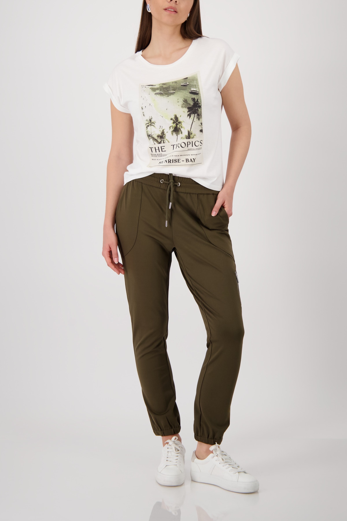 Monari Pantalon de jogging »Hose Jill Basic«  Regular fit mit Reissverschlusstasche