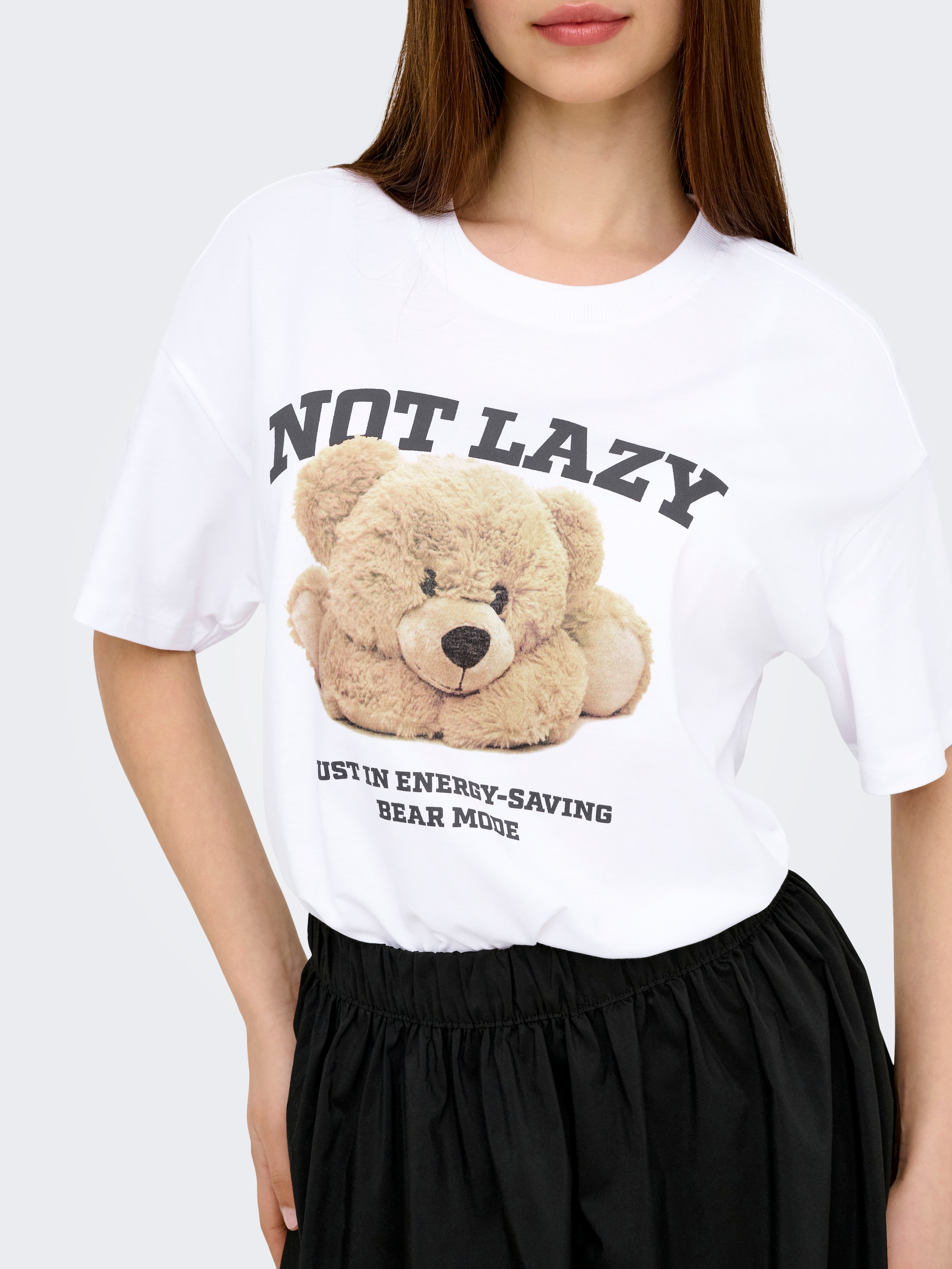 ONLY Kurzarmshirt »ONLVIVVI LIFE S/S LOVELY TOP JRS« Baumwolle, regular fit, Rundhals