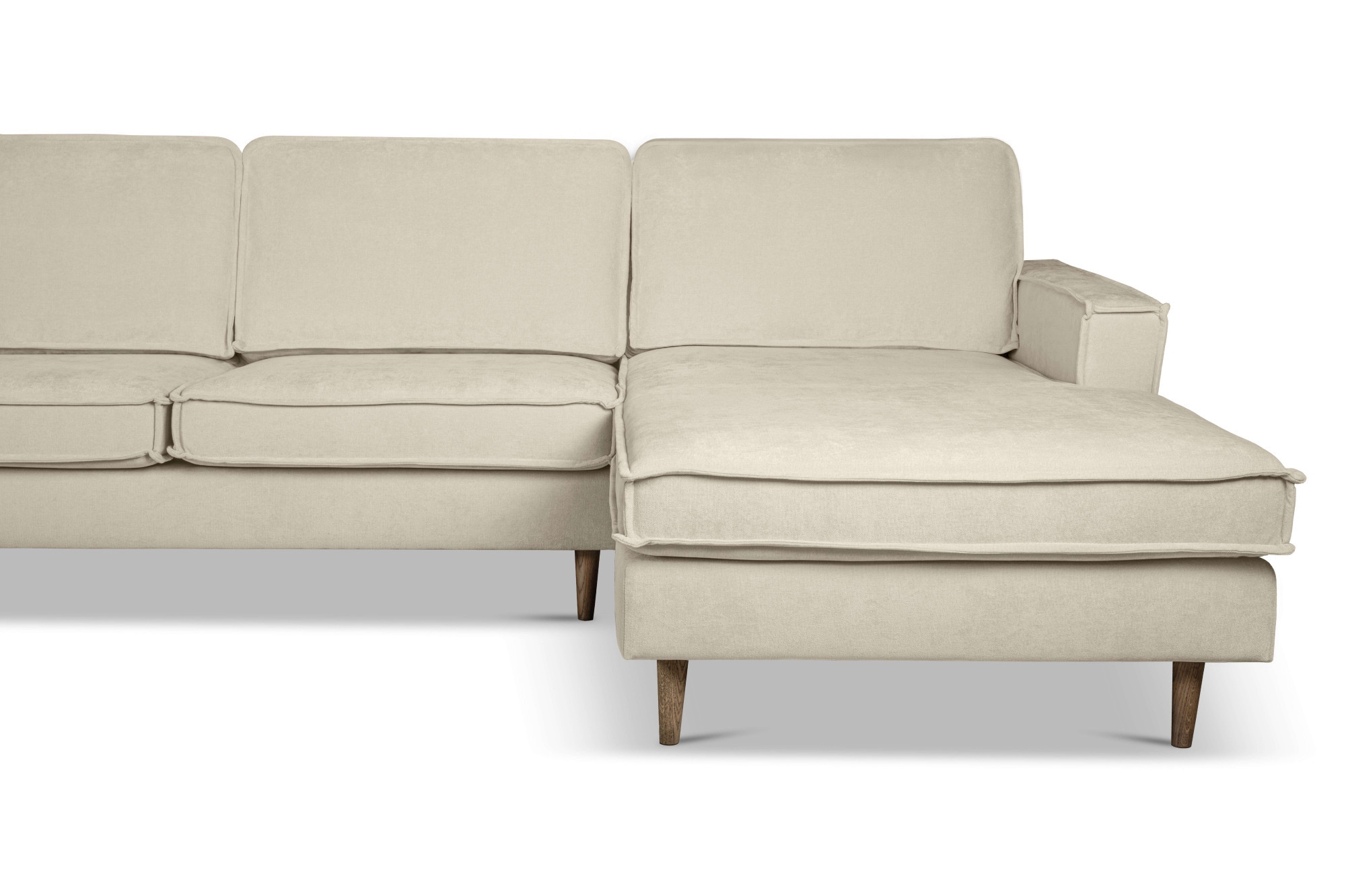 GOODproduct Wohnlandschaft »Pinto Skandi, 350 cm, U-Form, XXL, mit Ottomanen« mit Keder, Massivholzfüsse Eiche geräuchert, Wellenunterfederung