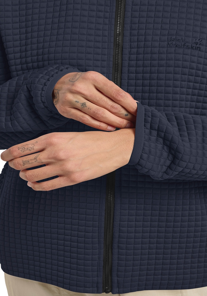 Jack Wolfskin Veste polaire »MOGARI HOODED FZ W« mit Kapuze atmungsaktiv, leicht, Übergangsjacke, Waffel-Optik