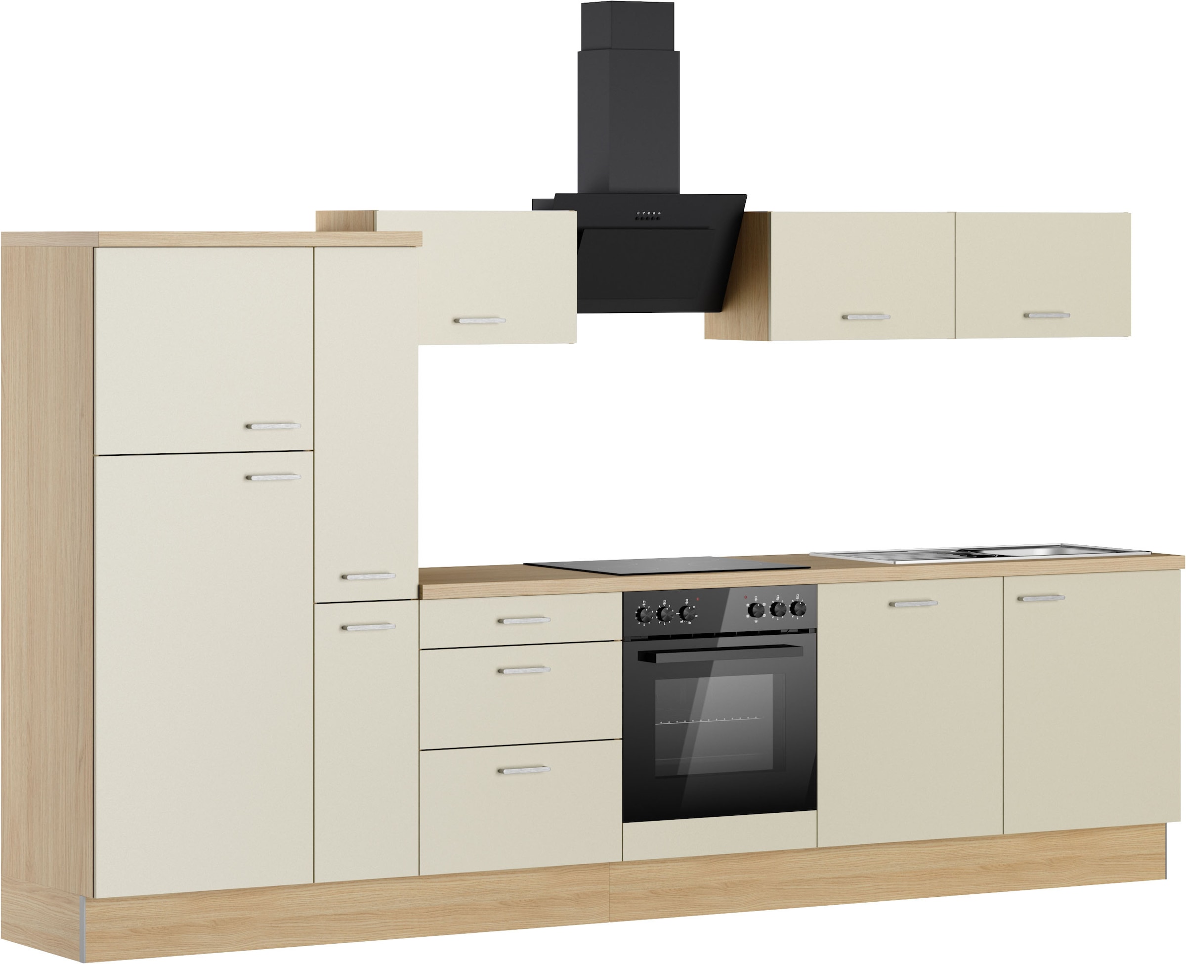 KOCHSTATION Kitchenette »KS-Sion« Breite 330 cm, neue Technik: OPTIsnap, wahlweise mit E-Geräten