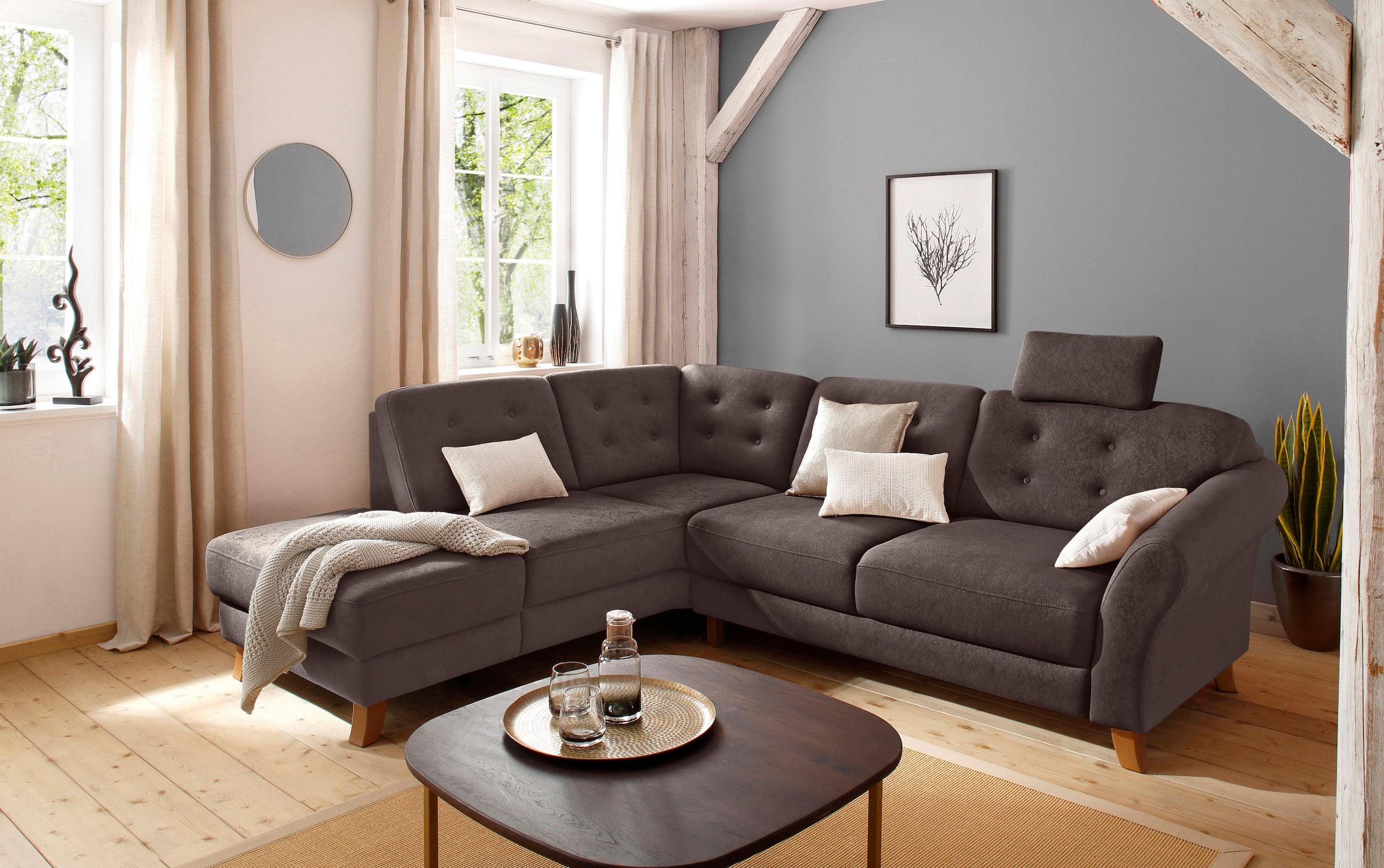 Home affaire Ecksofa »Trondheim L-Form« mit Federkern