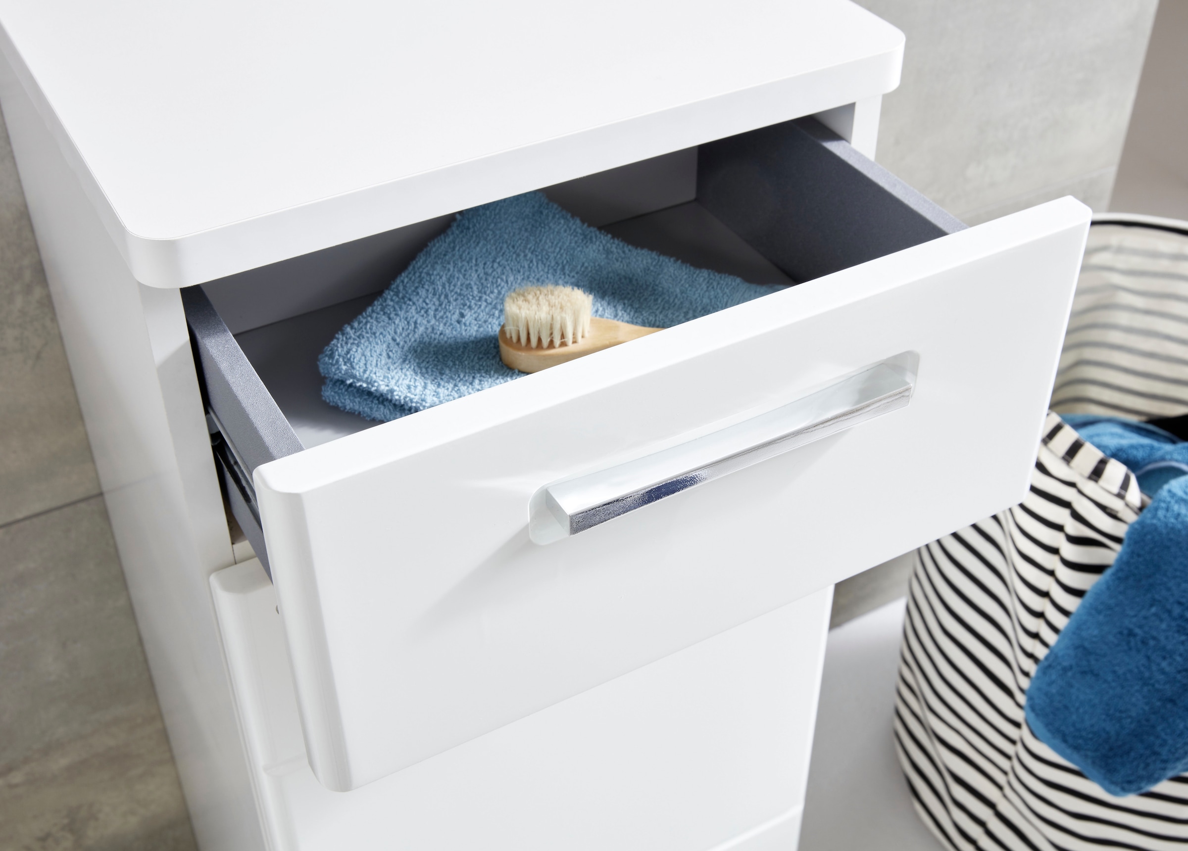 welltime Unterschrank »Mora« Standschrank mit 1 Tür & 1 Schublade - (B/T/H) 37/34/87 cm