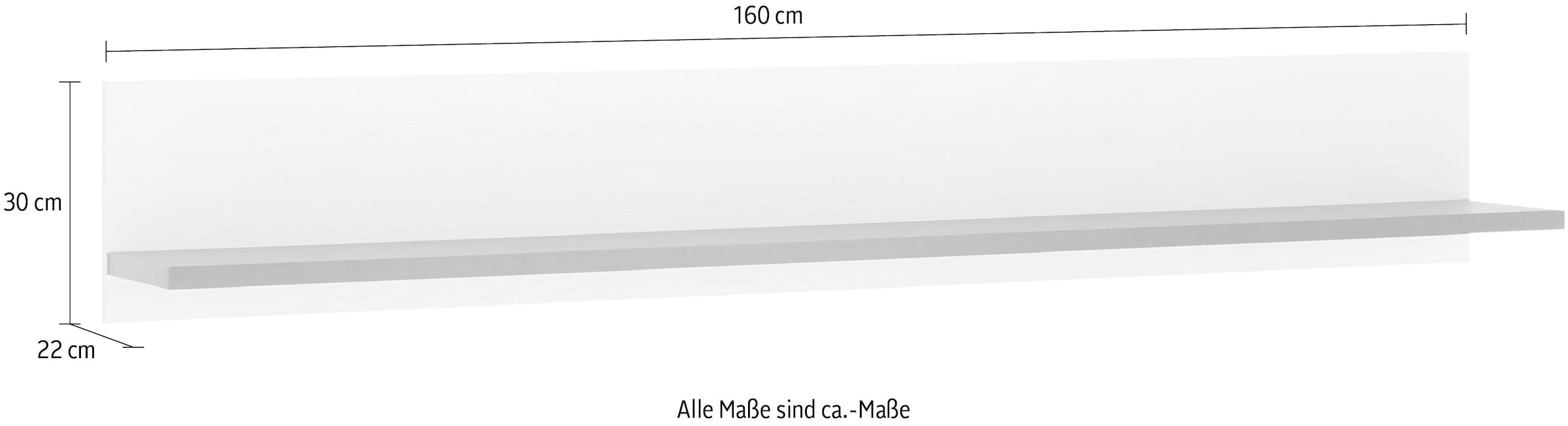 Home affaire Étagère murale »Sherwood, Wandboard im Industrial-Style, Wandhalter, Hängeregal« avec surface de rangement, polyvalent, 160 cm de large
