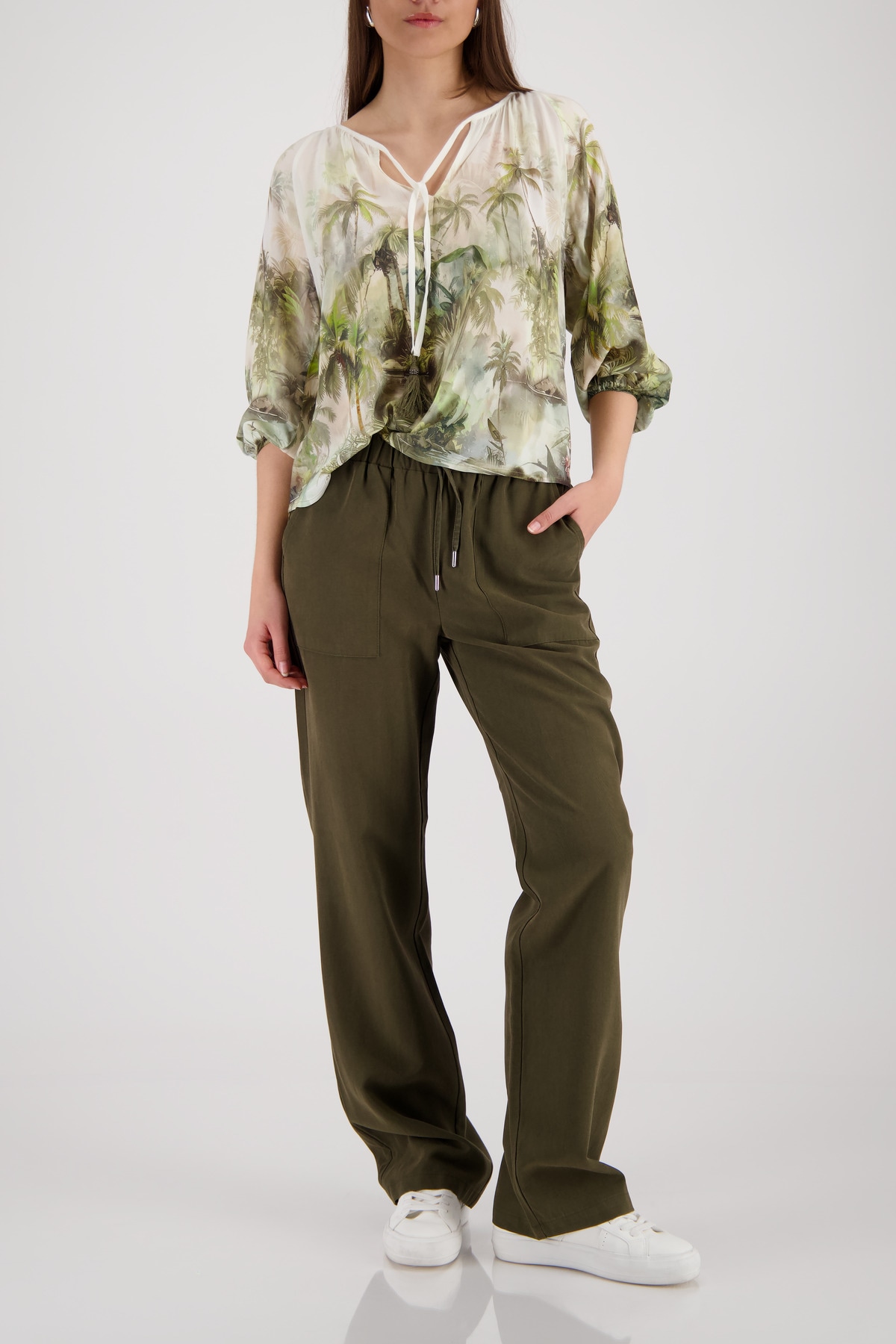 Monari Blouse à enfiler »Bluse Tropical Allover« Regular fit mit tropischem Print