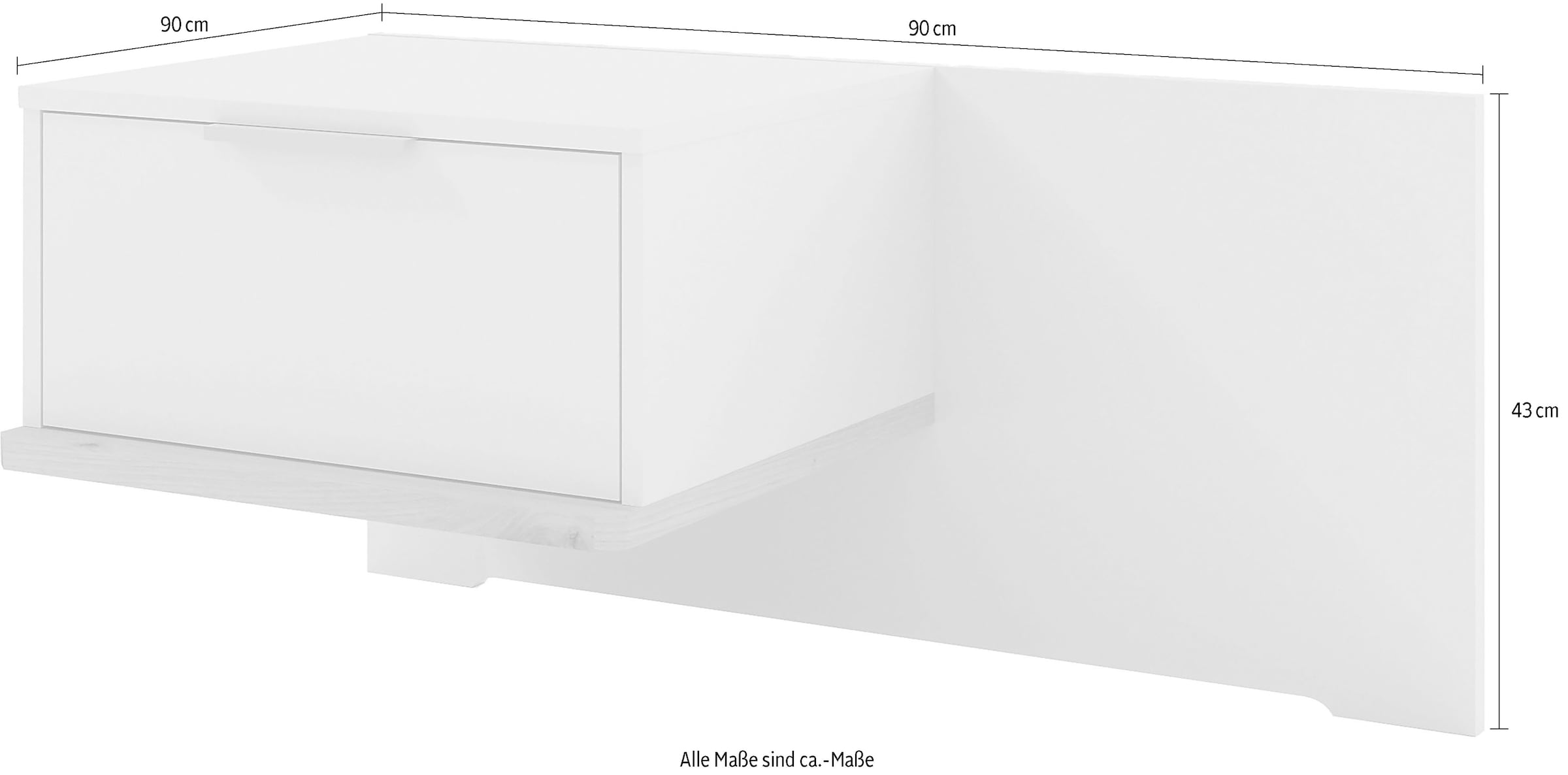 Musterring Nachtschrank »Isabelle« Wird als Paar geliefert,  Set bestehend aus 2 Konsolen, Unterboden in Eiche, B90 x H43 x T47 cm
