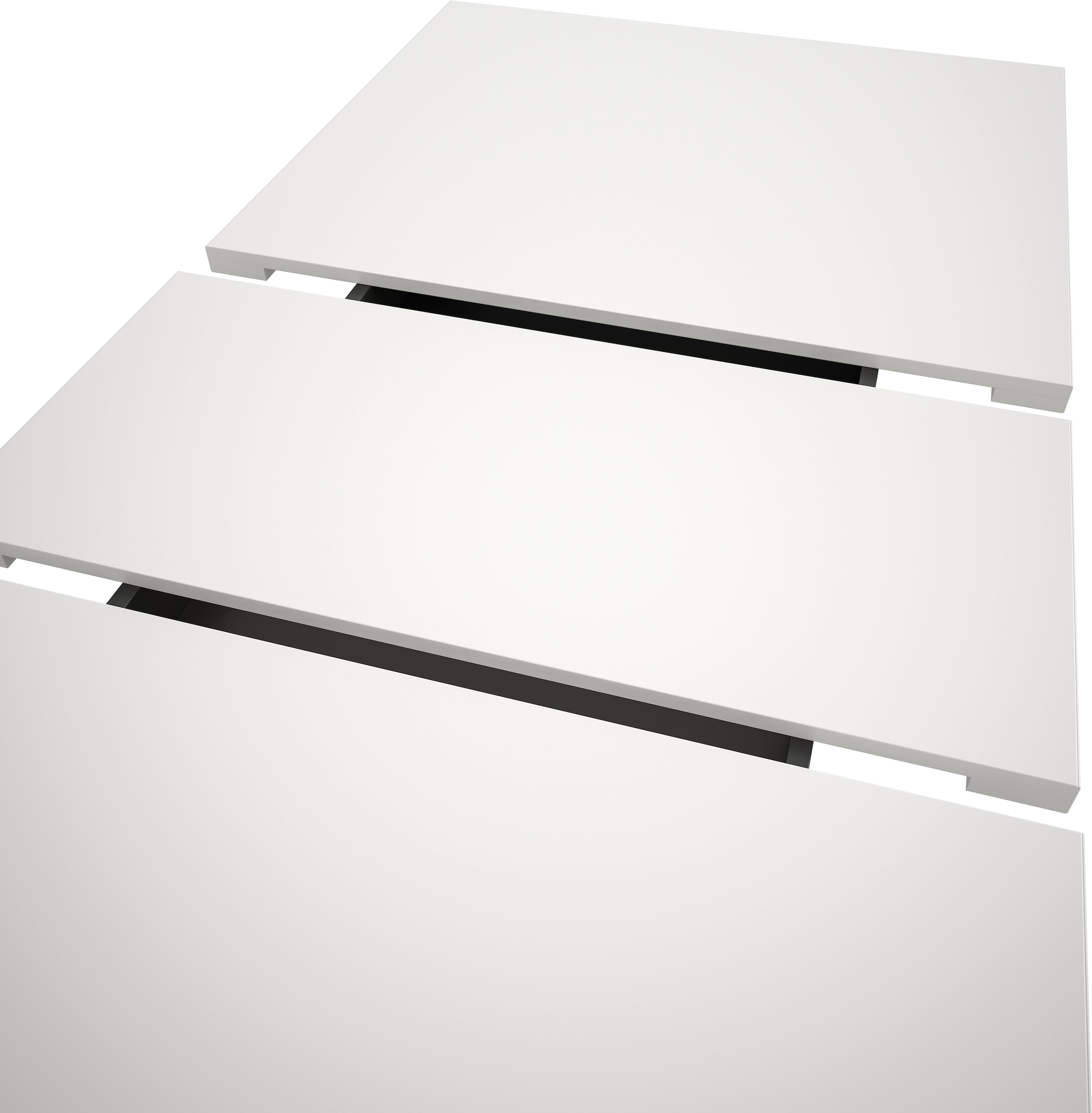 Home affaire Esstisch »Motus, ausziehbar 150 -190 cm, inklusive 40 cm Einlegeplatte« Set, 1 Stk. tlg. Doppelsäulengestell mit Bodenplatte, Tisch, Esstisch, Küche