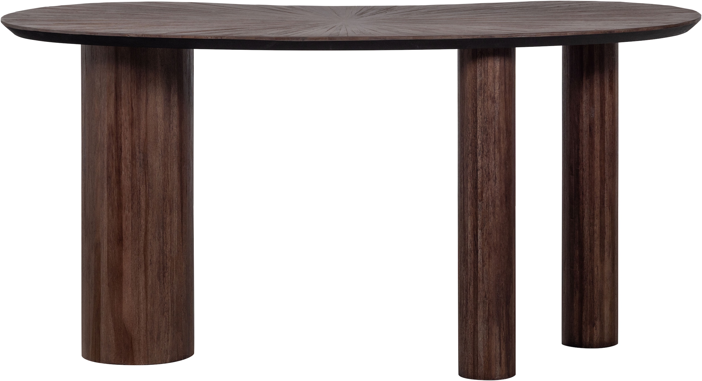 WOOOD Schreibtisch »Sun aus Teakholz mit organischer Form und Standfuss 150x62x76 cm« Einfach zu montieren, sichtbare Maserung