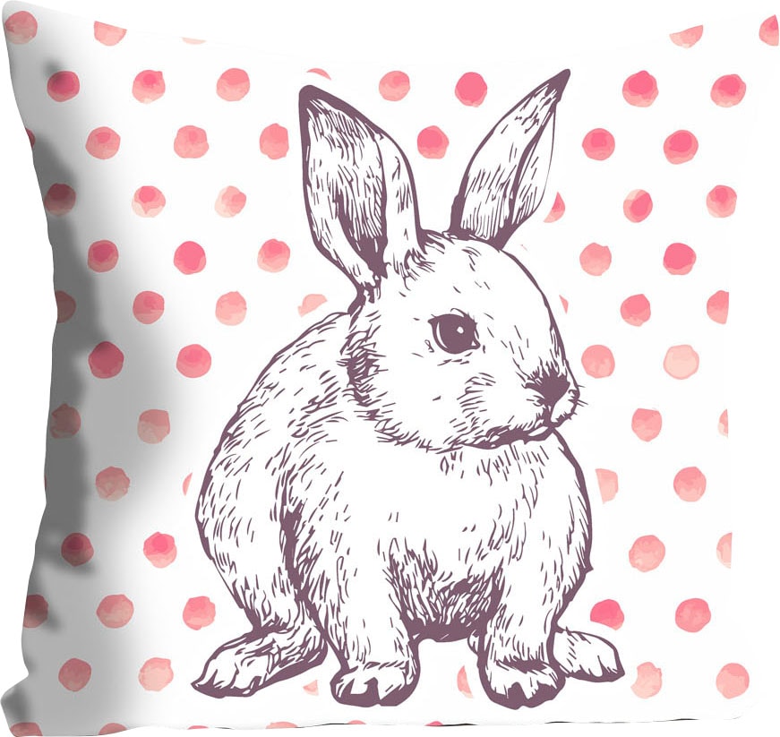queence Coussin décoratif »Maélys« mit einem Hasen mit Punkten