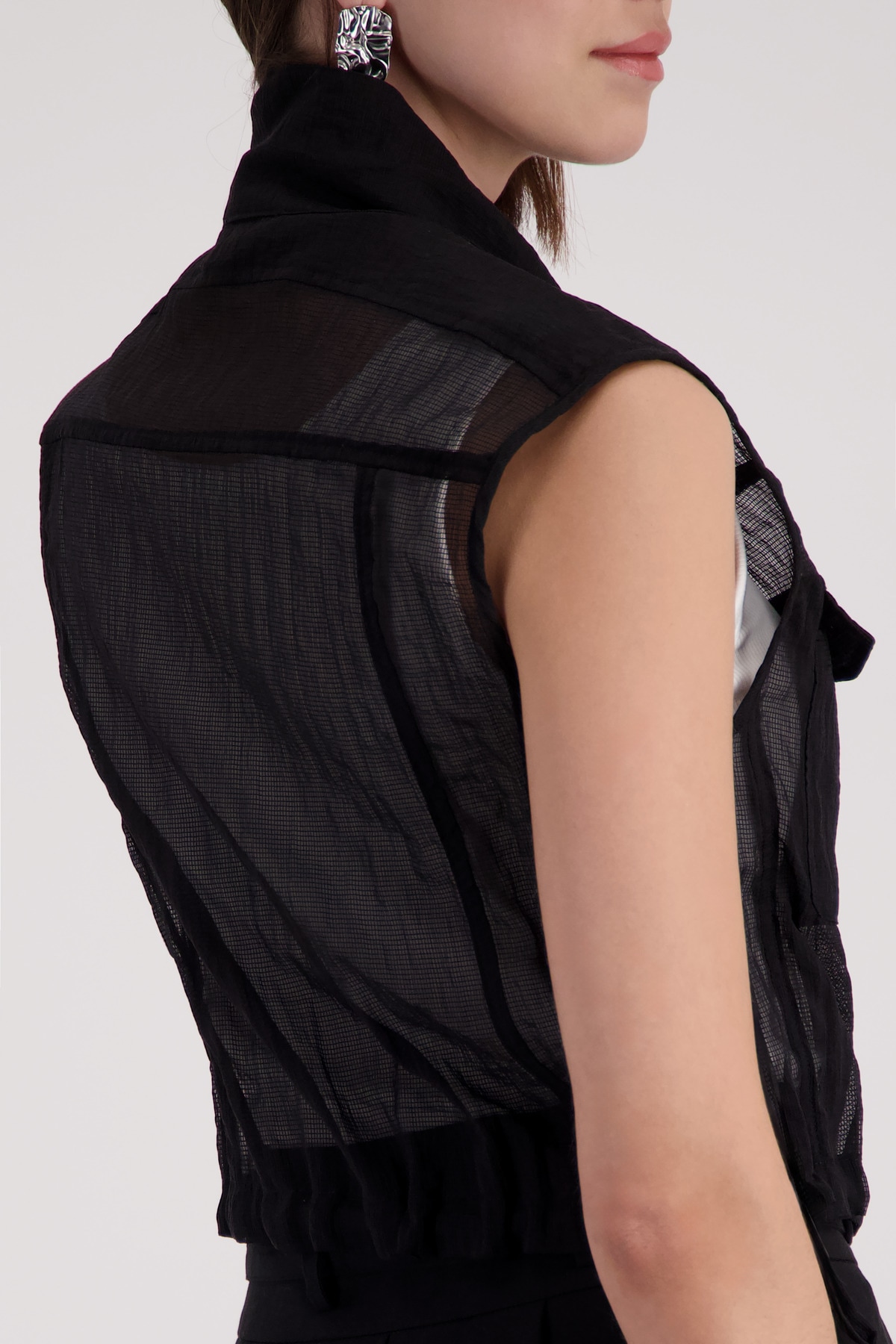Monari Gilet court Regular fit avec structure en maille