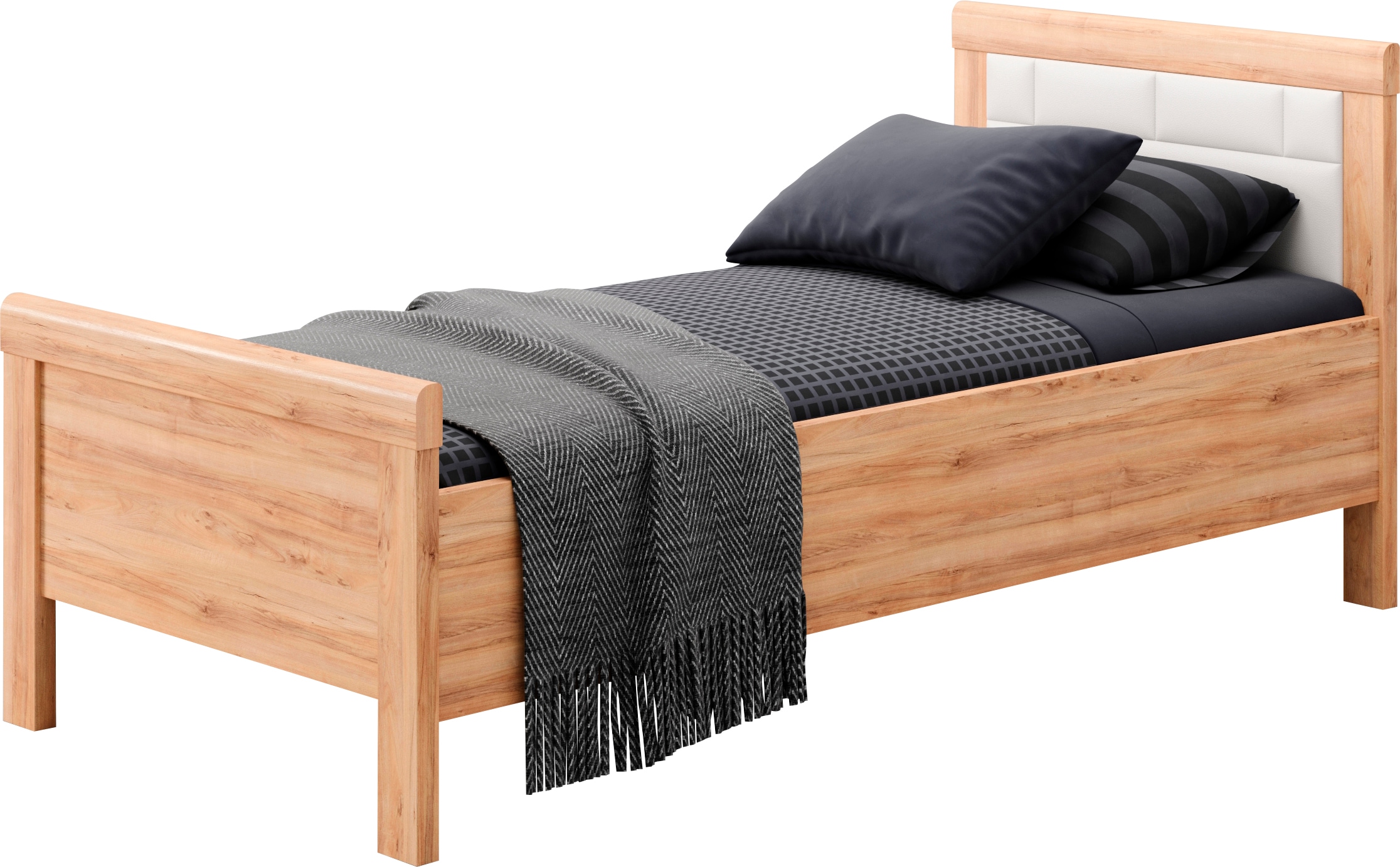 priess Einzelbett »Arnsberg Komfortbett mit flexibel höhenverstellbarer Liegefläche« gepolstertes Kopfteil, Made in Germany mit Blauem Engel und Goldenem M