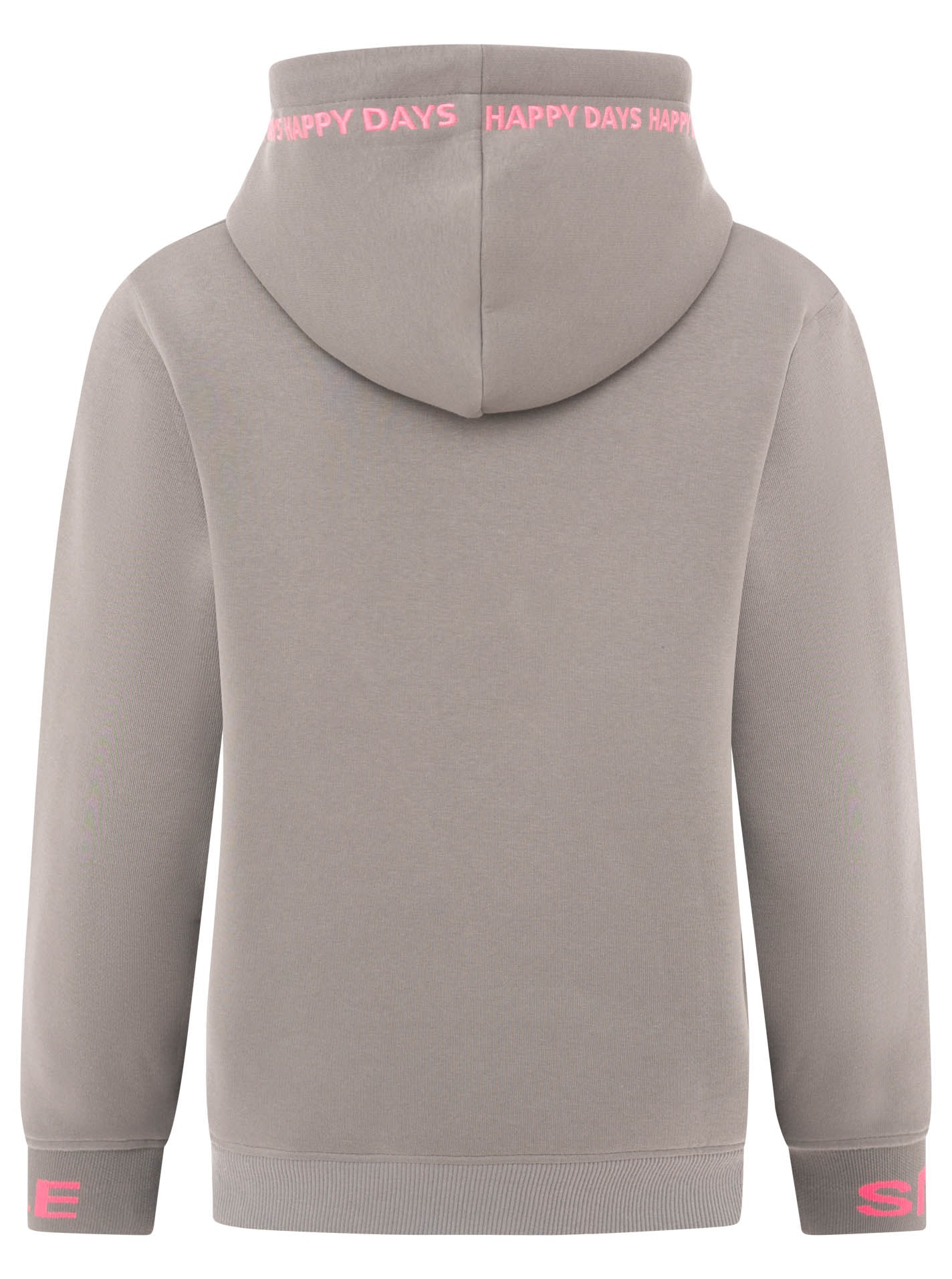 Zwillingsherz Hoodie »"Happy Days"«, gestickte pinke Details, Kapuze, Kordelzug, Tasche vorne, Rippbündchen
