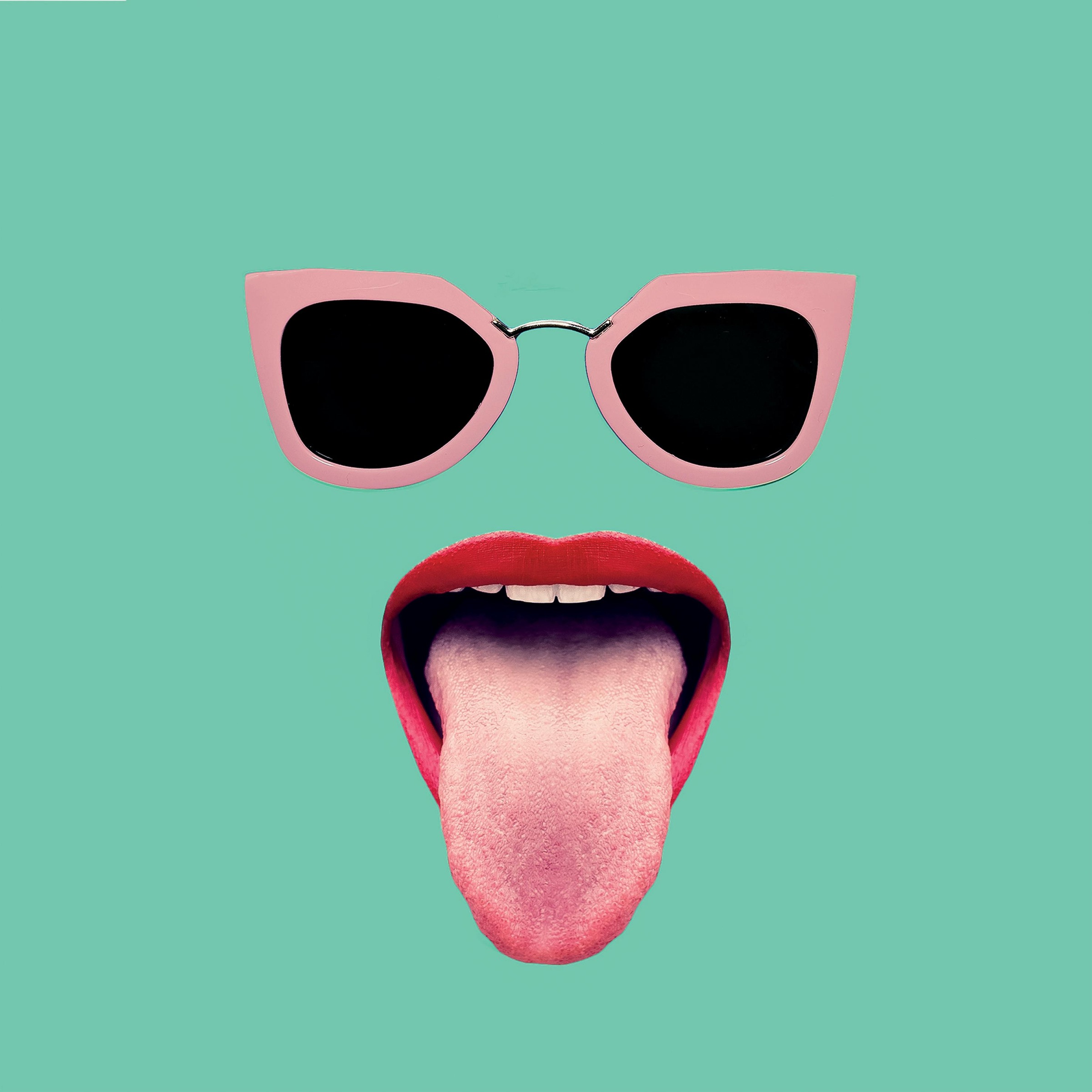 queence Coussin décoratif »»Mund + Brille«« in intensiven Farben, Kissenhülle ohne Füllung, 1 Stück