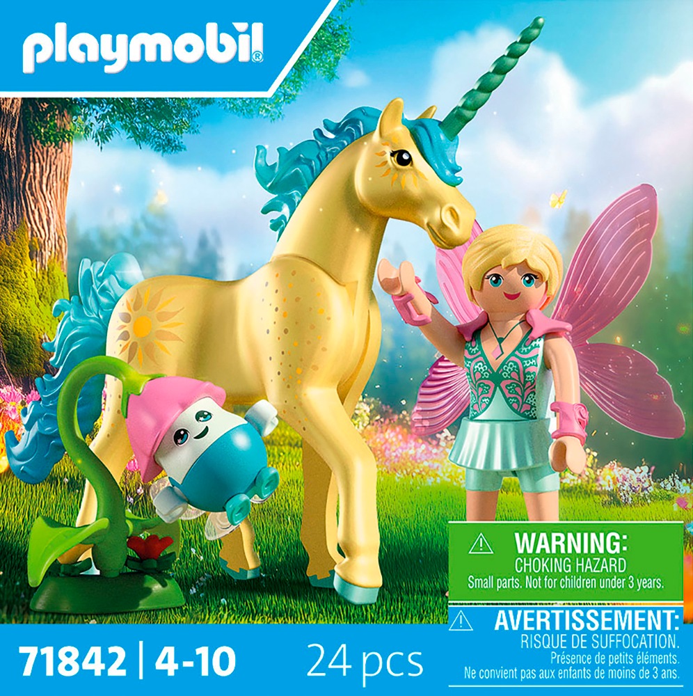 Playmobil® Jeu de construction »Sammeleinhorn, Sonnenscheinblüte mit Fee (71842), Princess Magic«