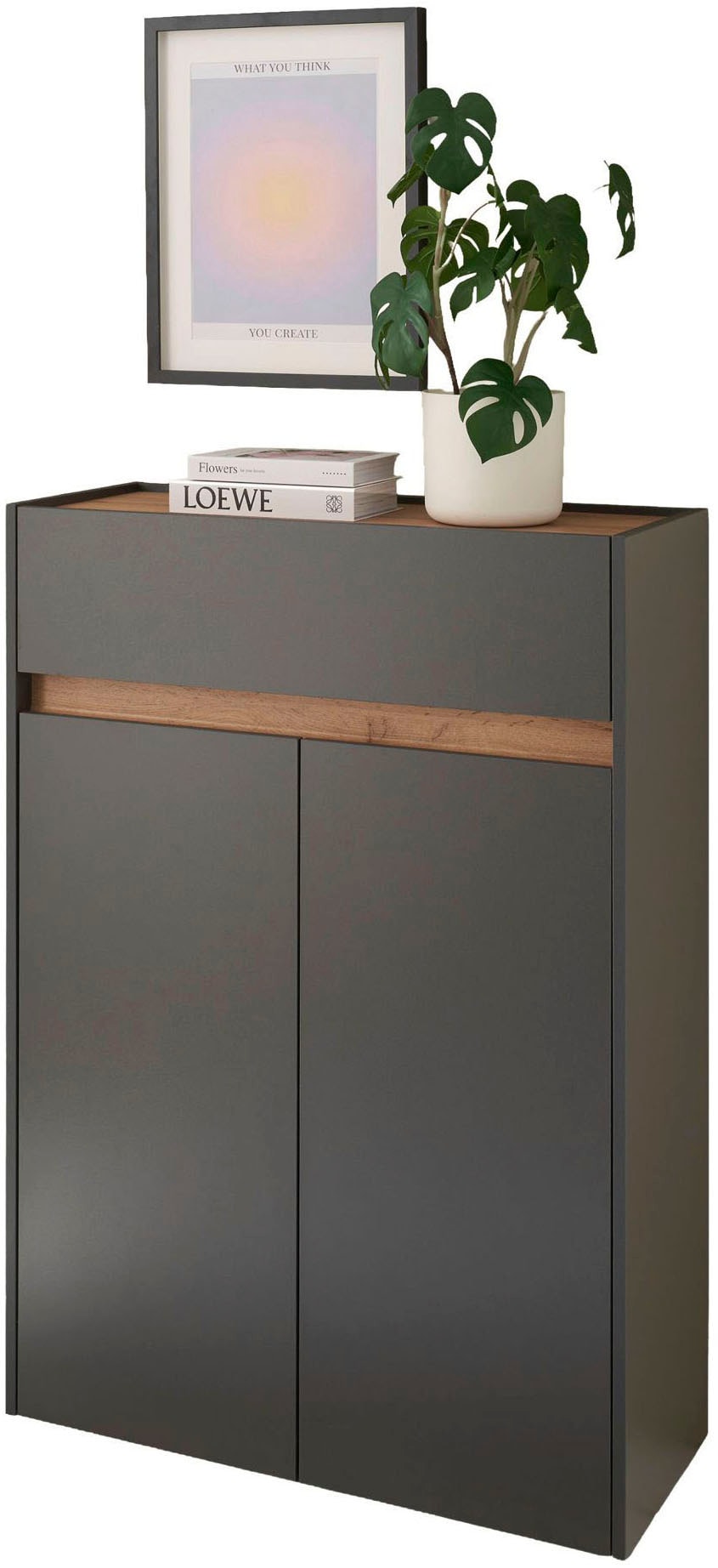 INOSIGN Schuhschrank »City/Giron, modernes Schuhregal, Schrank für 16 Schuhe, Schuhkommode« eine Schublade und vier Schuhfächer, viel Stauraum, 93 cm breit