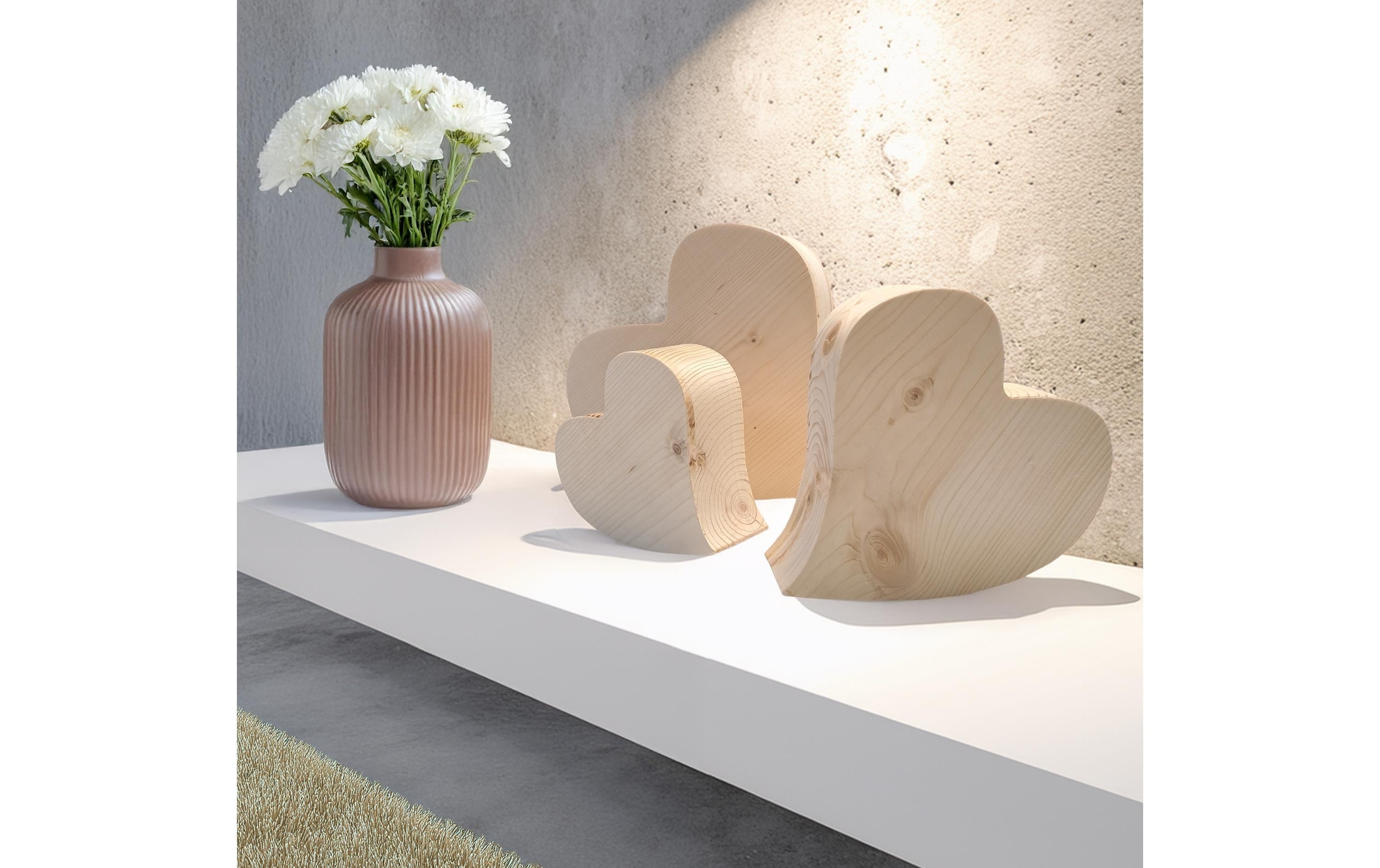 Holz Zollhaus Figurine de décoration »Massivholz Herz«