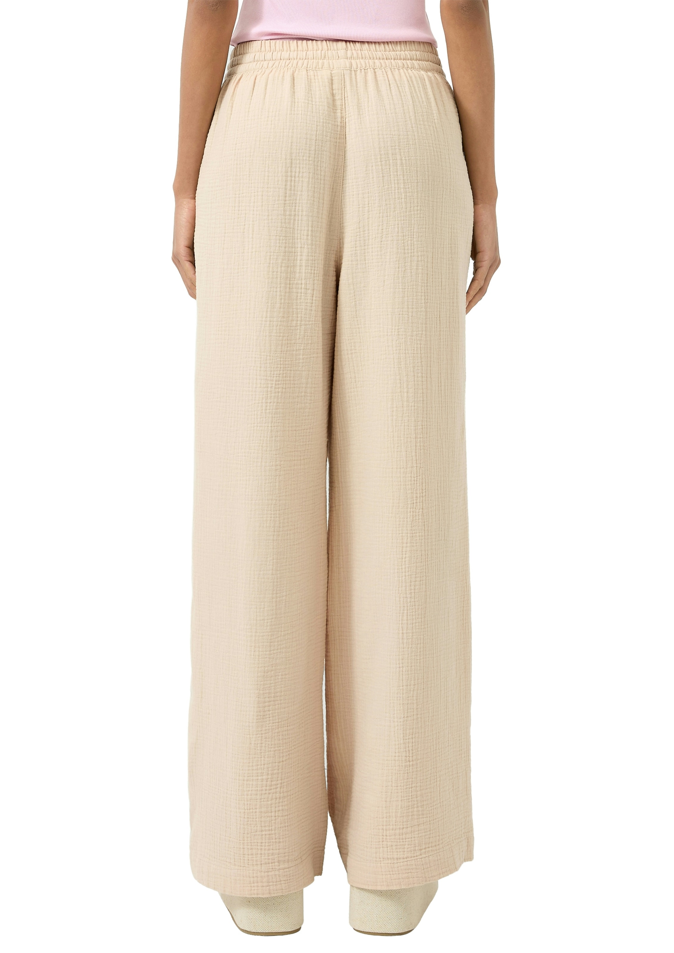 QS Stoffhose  mit Gummizug und weitem Bein