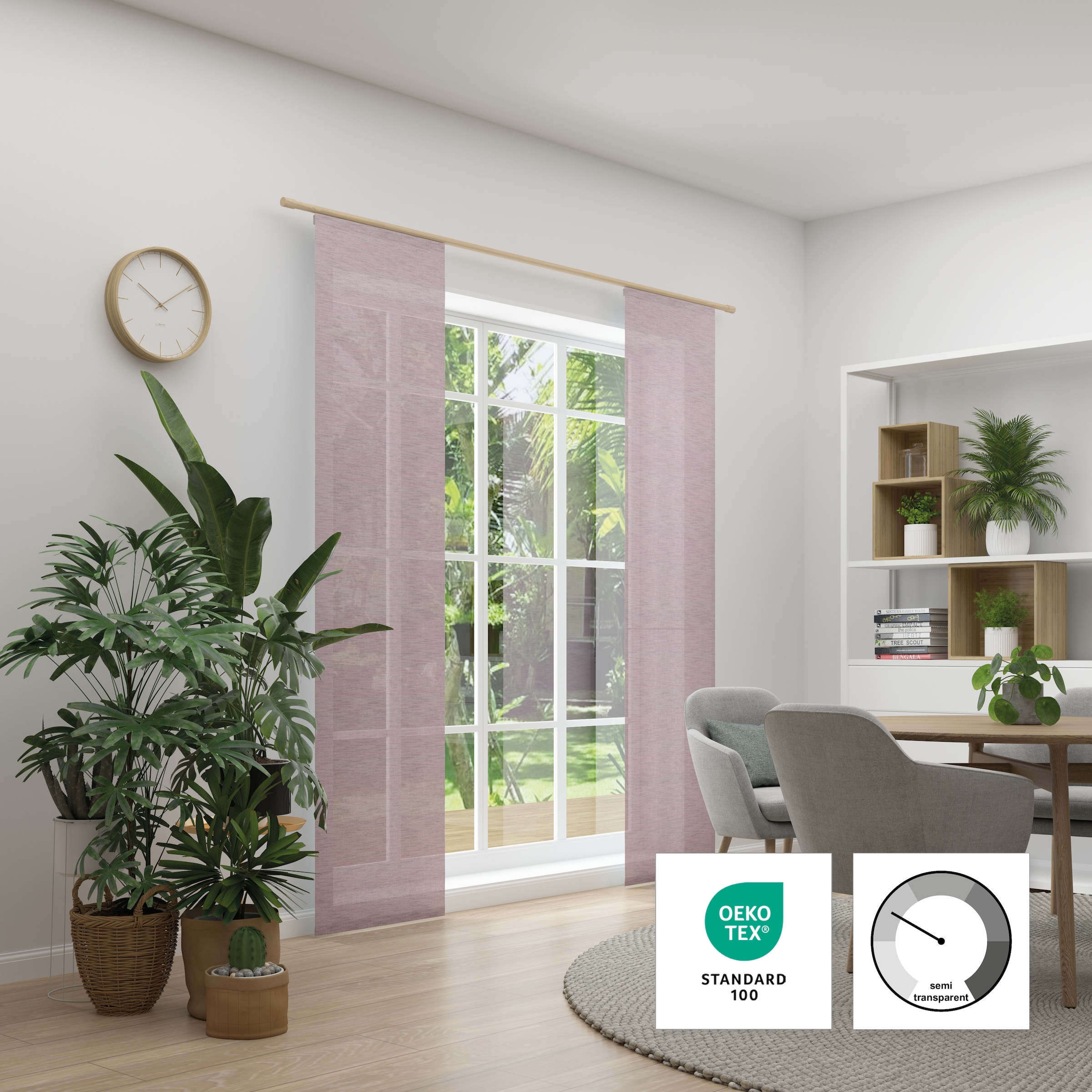 Neutex for you! Rideau coulissant »Biella« Support de panneau 1 cuis tlg. HxB: 245x60
