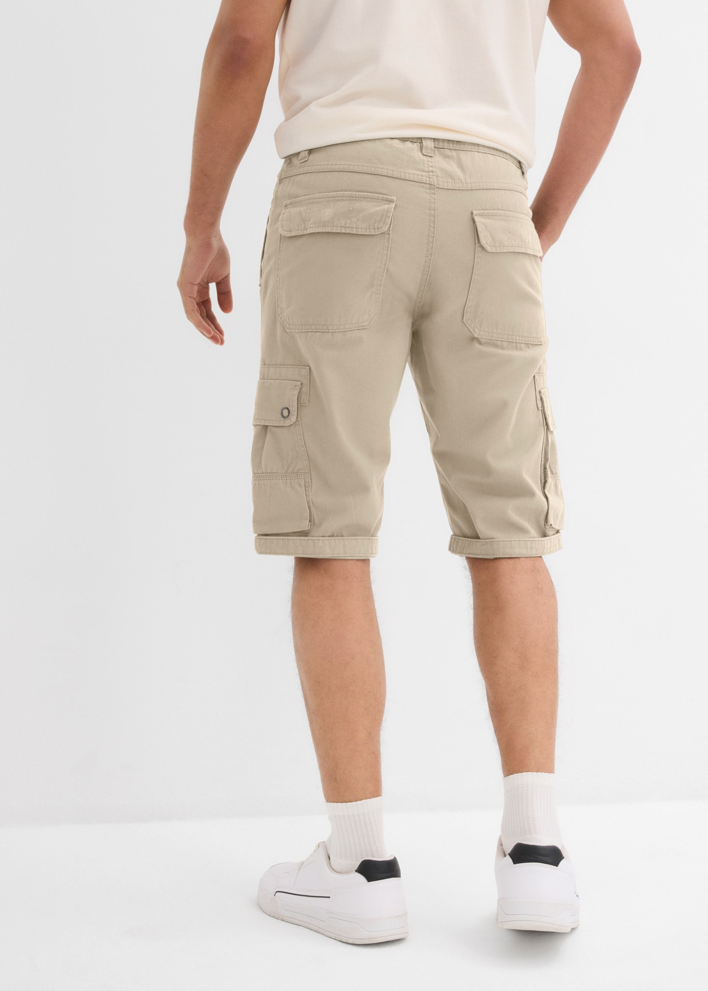 bonprix Cargobermudas  Cargo-Bermuda, aus Baumwolle, mit verstellbarer Länge, Regular Fit