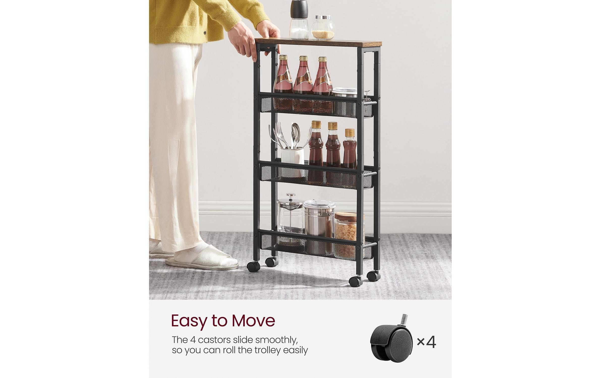 VASAGLE Rollwagen »besonders schmal mit 4 Ebenen«