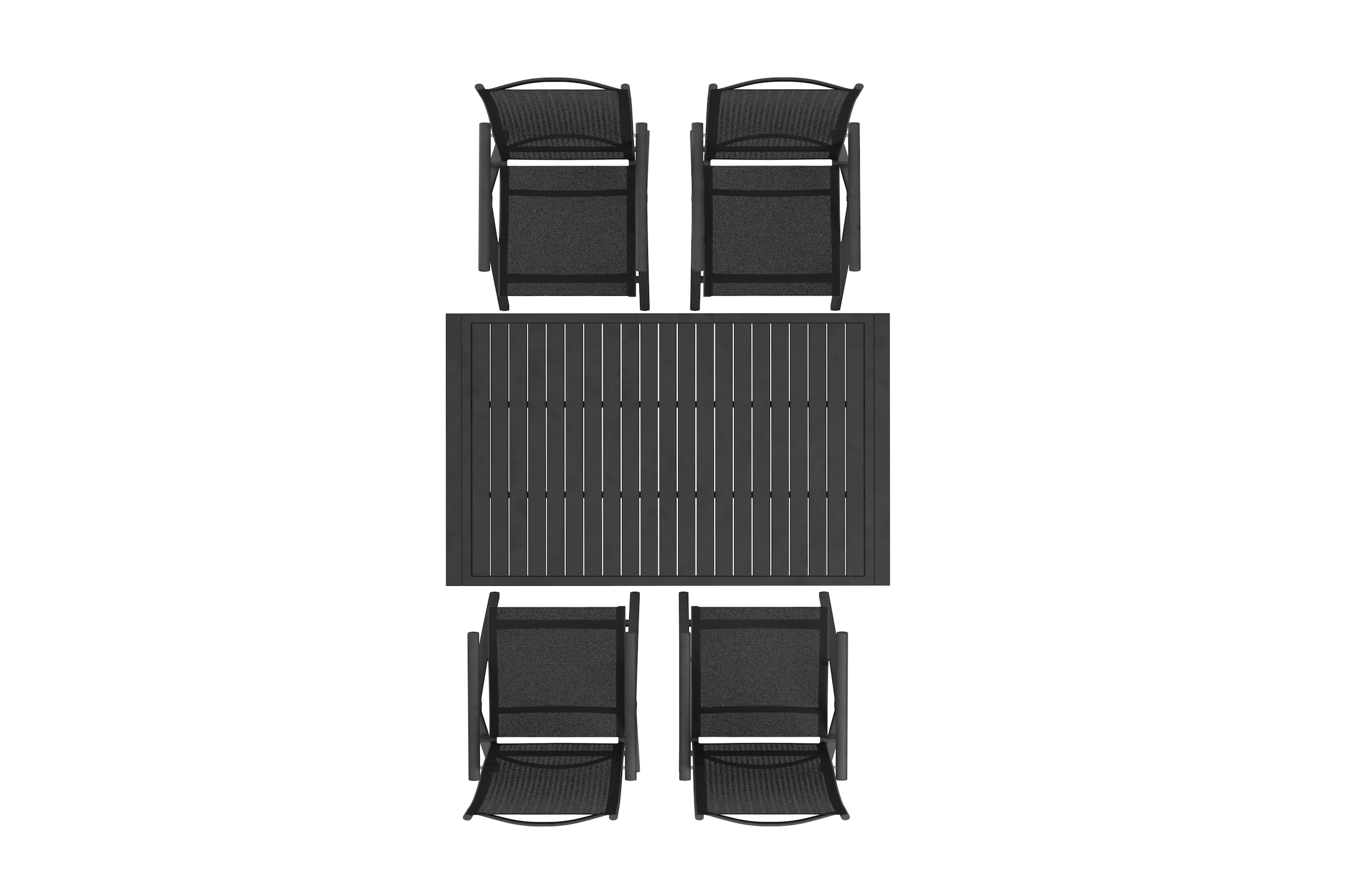 KONIFERA Garten-Essgruppe »»Messina«« Set, 4x Sessel, Tisch 90x160x75 cm, Aluminium, Textilgewebe, 5 Stk. tlg. Tisch 90x160x75 cm,  4 Stühle