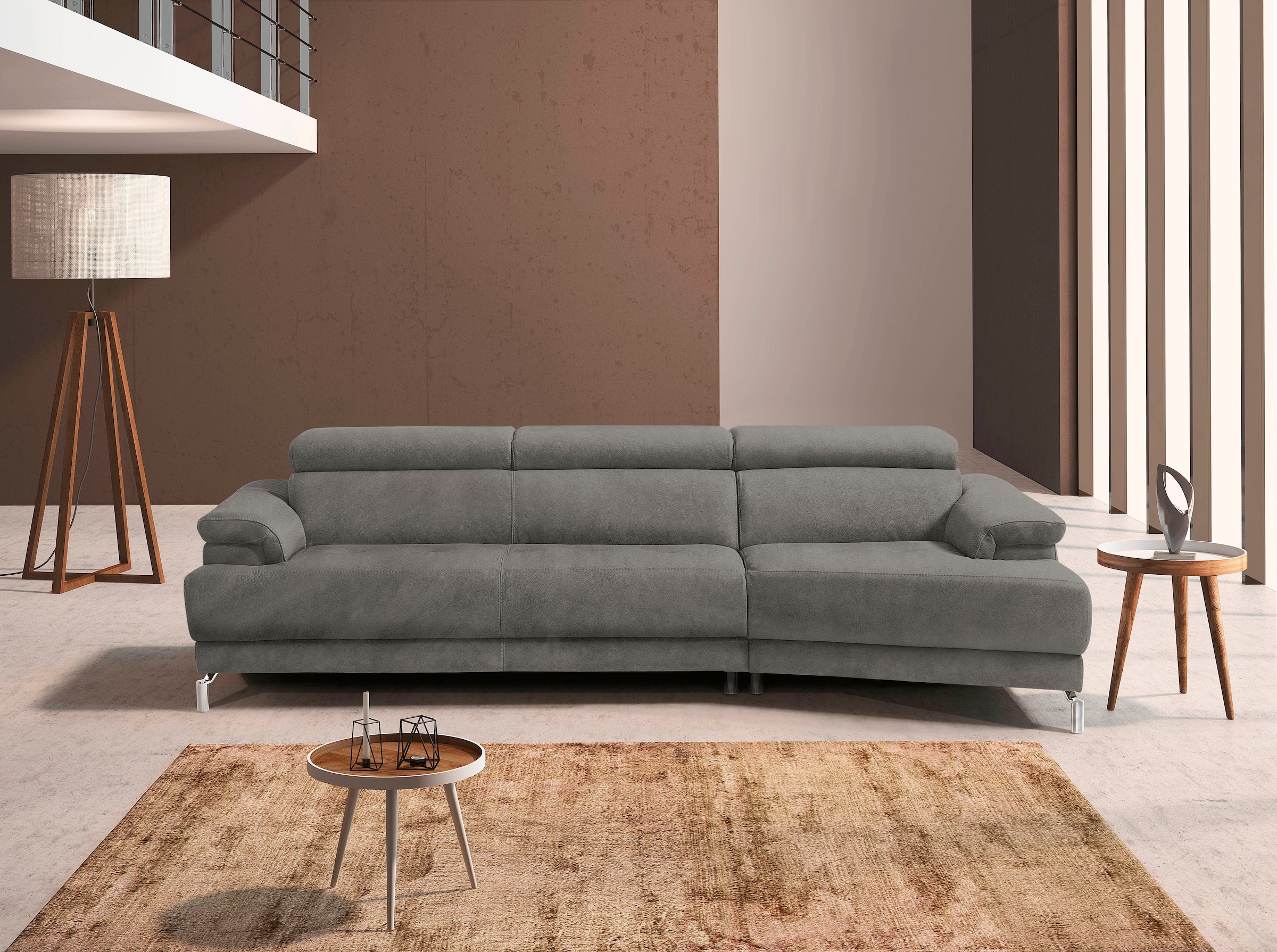 Egoitaliano Canapé d'angle »Soul, extravagantes Designsofa, Megasofa, super bequem, tolle Details« mit Trapez-Abschlusselement, inkl verstellbarer Kopfteile